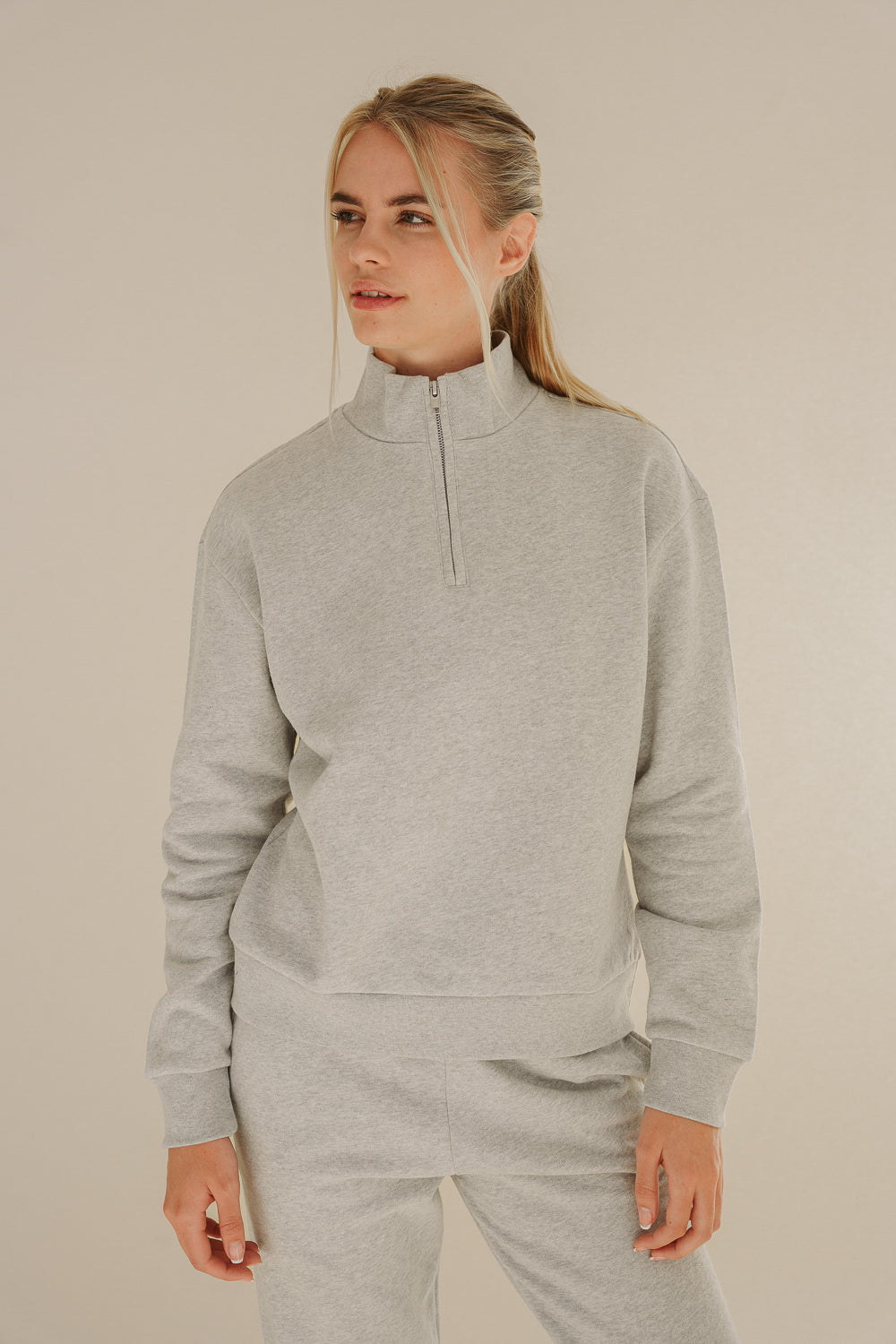 Light grey sweater made from 100% organic cotton by Pura Clothing