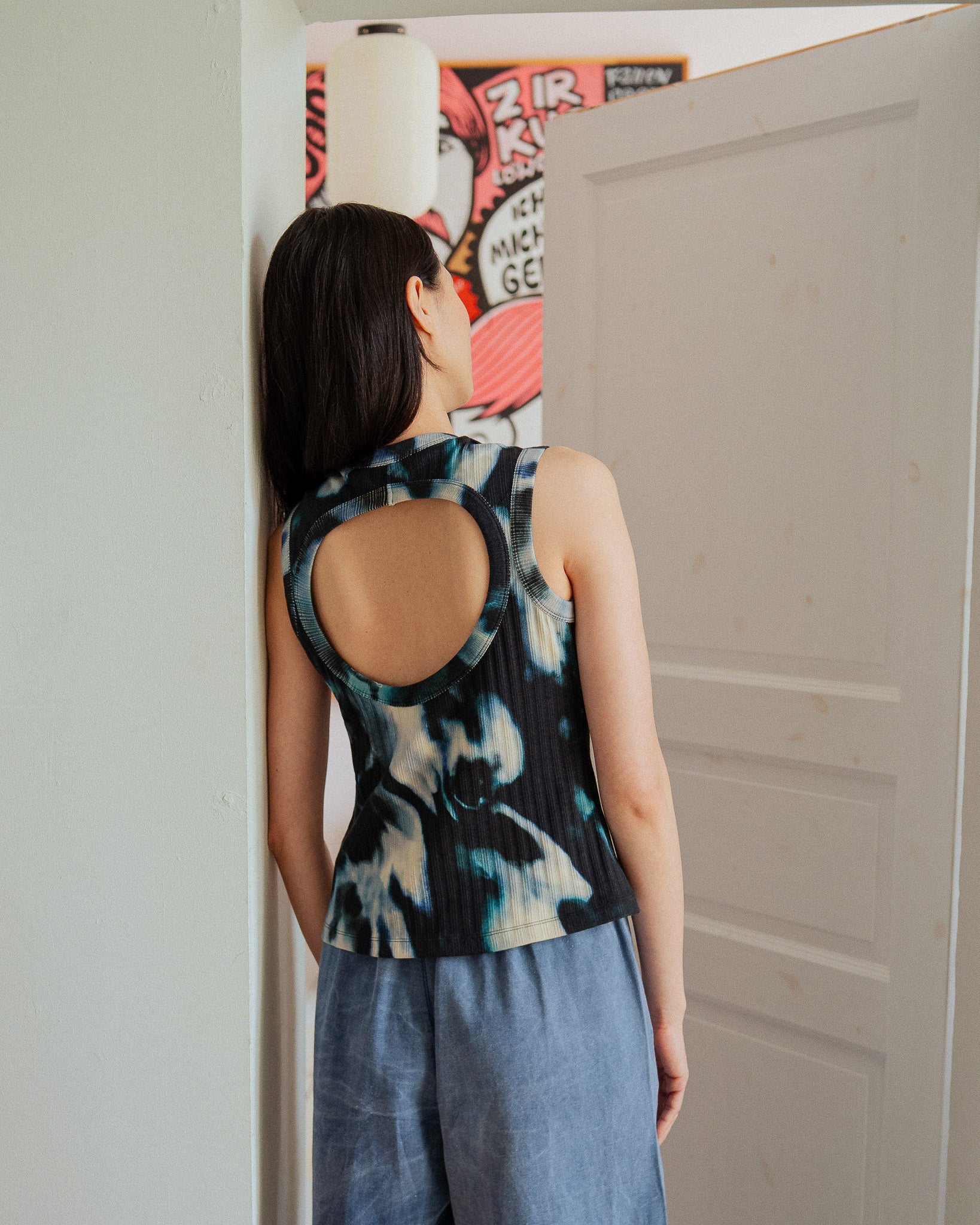 Rotholz Organic Cotton Ribbed Tie Dye Top