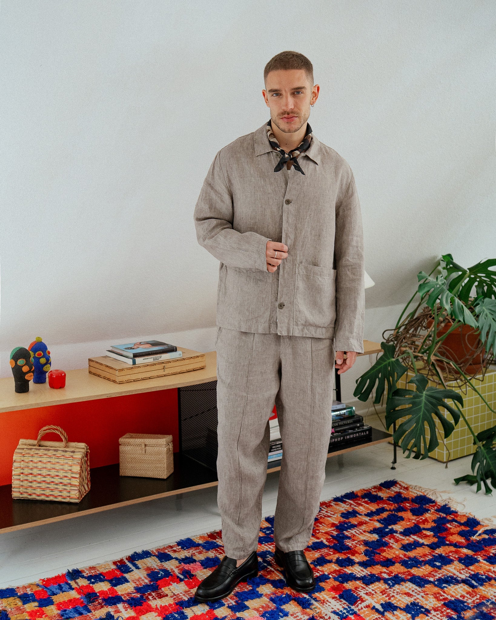 Beige Organic Cotton Workwear Jacket by Rotholz