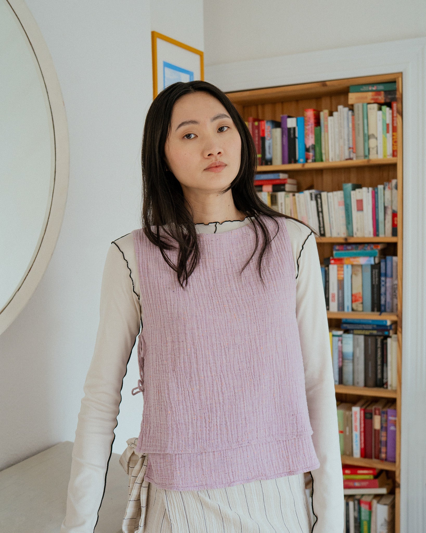 Pink wrap top made from organic cotton by Rotholz