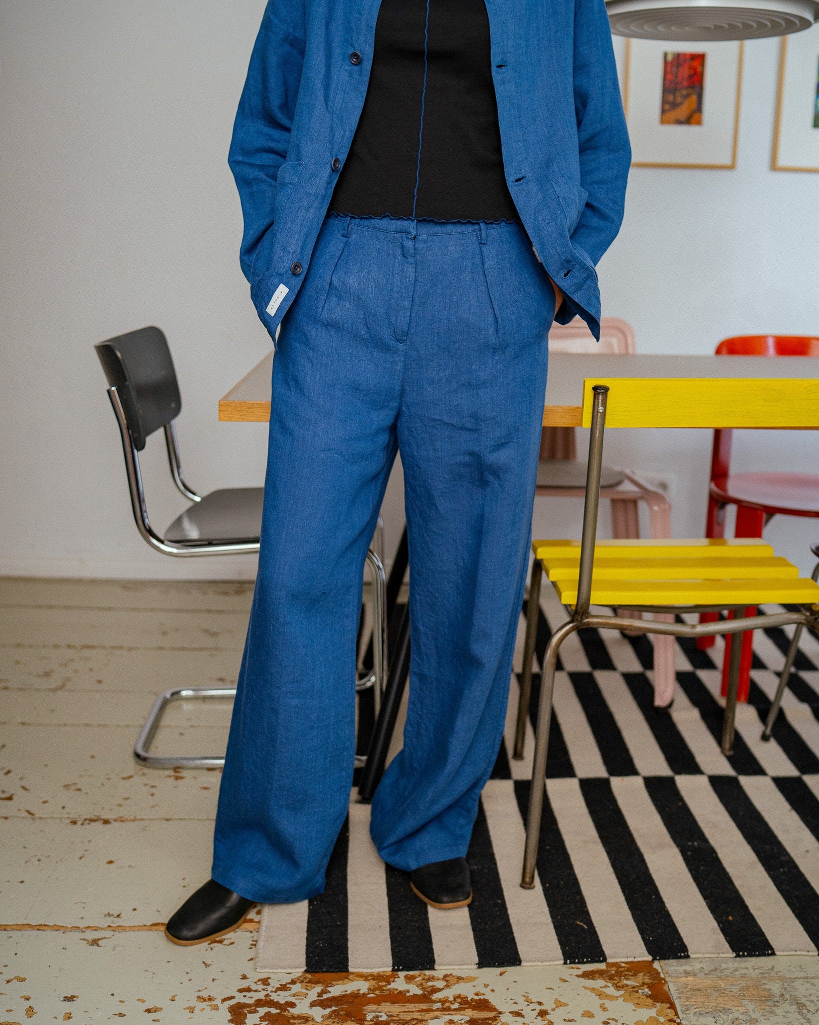 Blaue Hose High Waist aus 100% Bio-Baumwolle von Rotholz