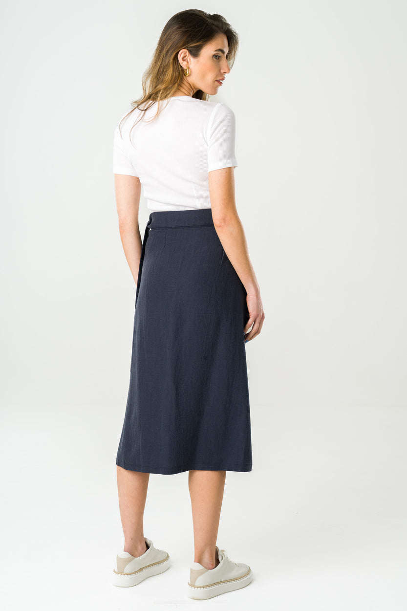 Dark blue long skirt Azurite made of Tencel by Avani