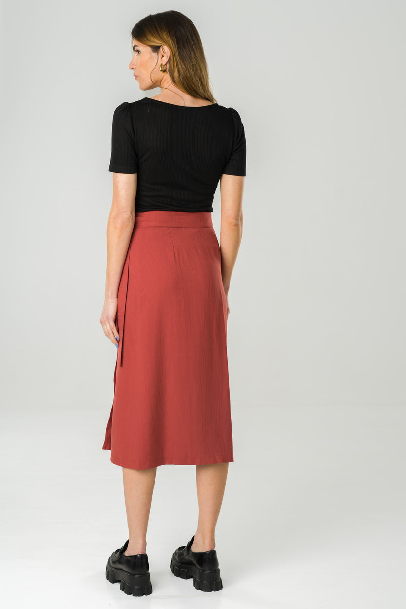 Red skirt Azurite made of 100% Tencel by Avani