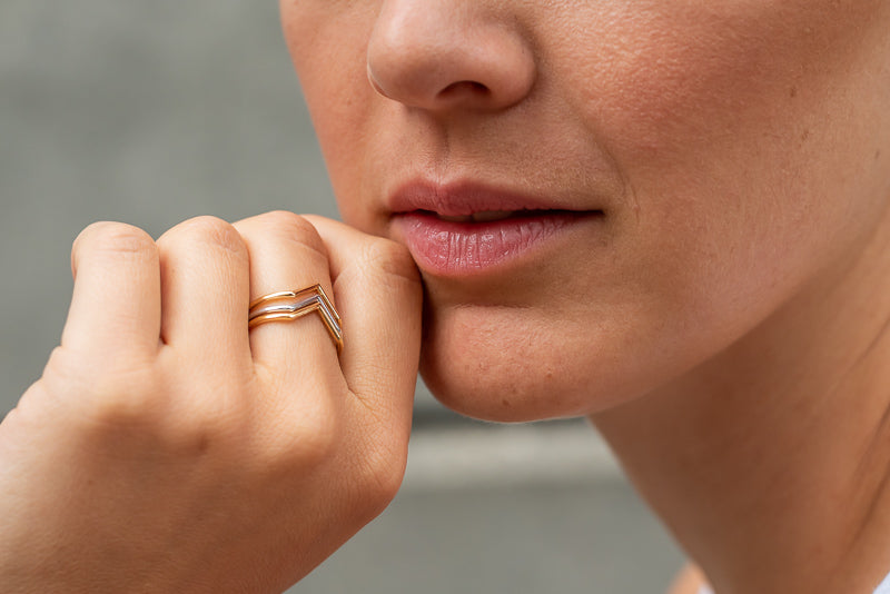 Ring V made of silver by V Design Lab