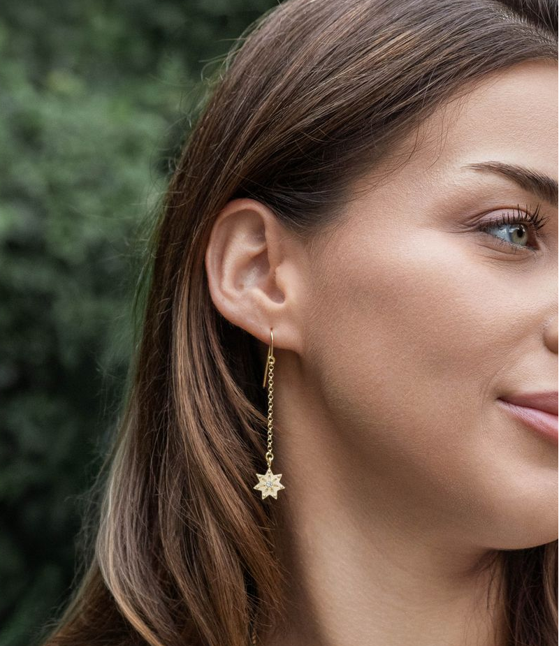 STAR*ina Lange Ohrringe mit Zirkonia von V Design Lab