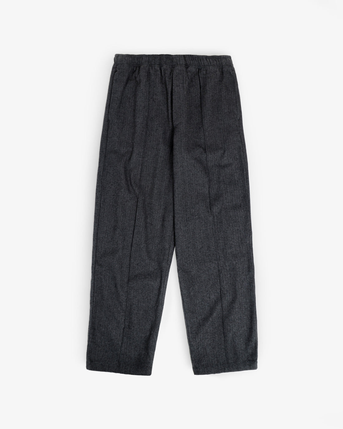 Graue Weite Bundfaltenhose Herringbone aus 100% Bio-Baumwolle