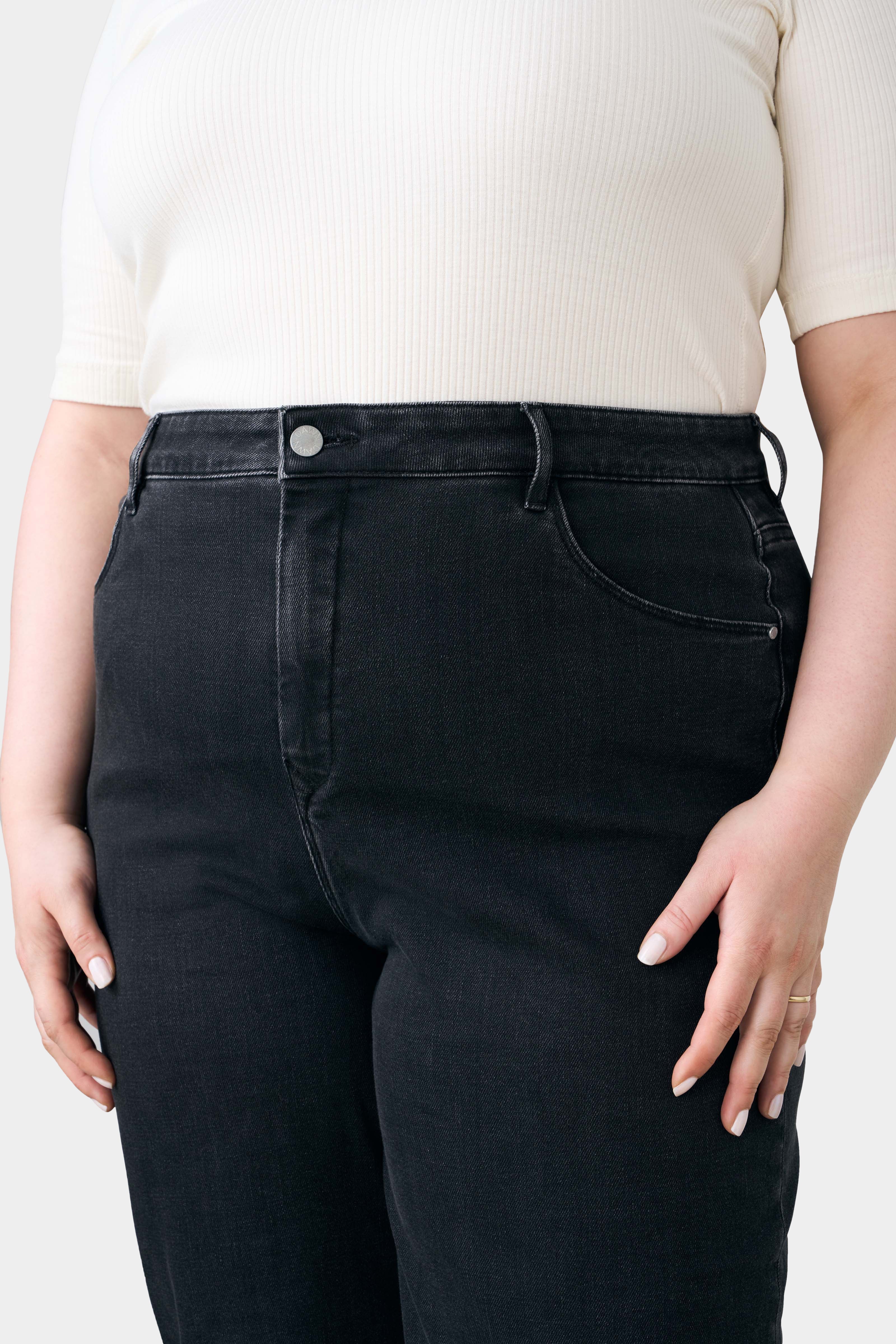 Black DEW Flared Classic Curvy jeans made from organic cotton by Dawn Denim