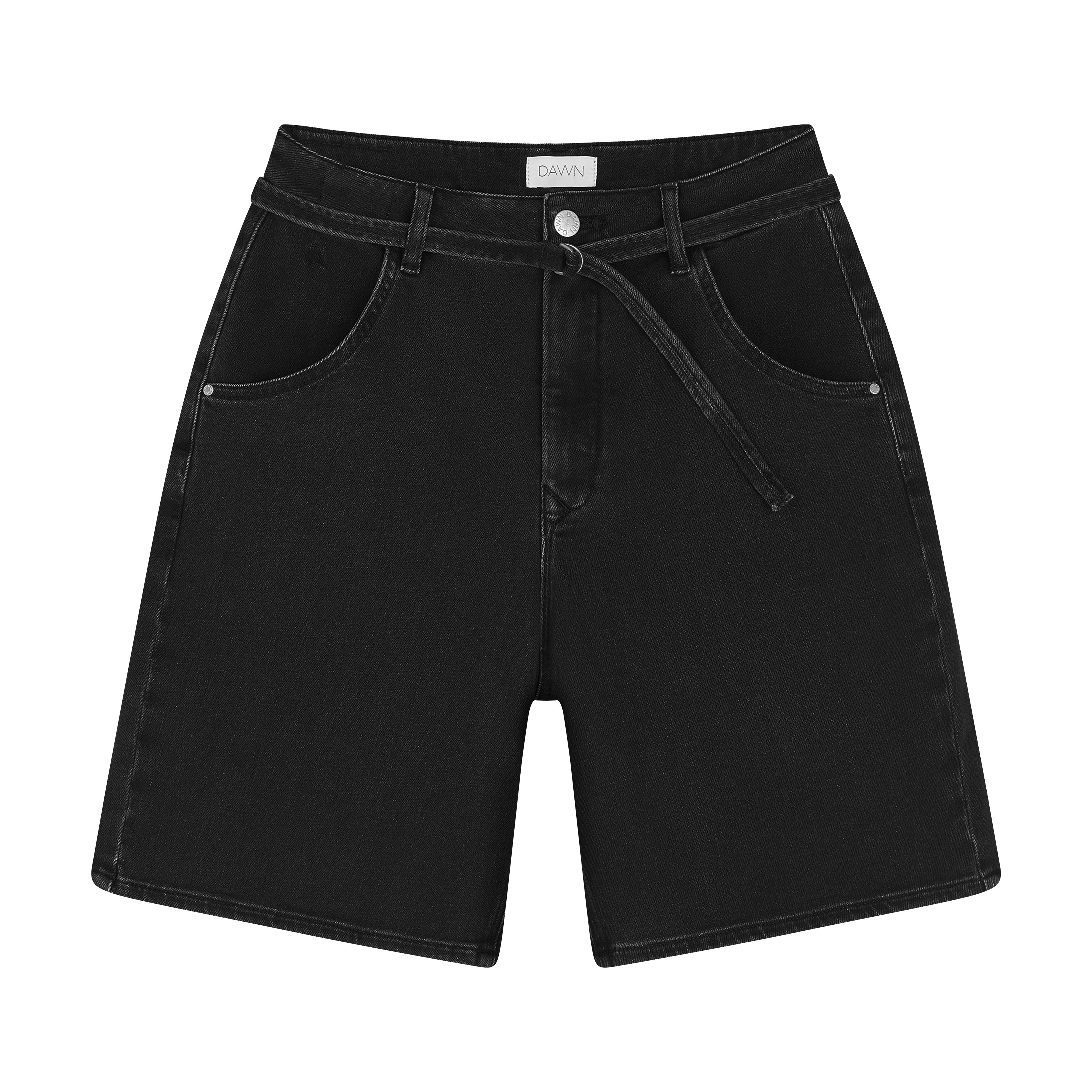 Black denim shorts BLINKY made from organic cotton by Dawn Denim