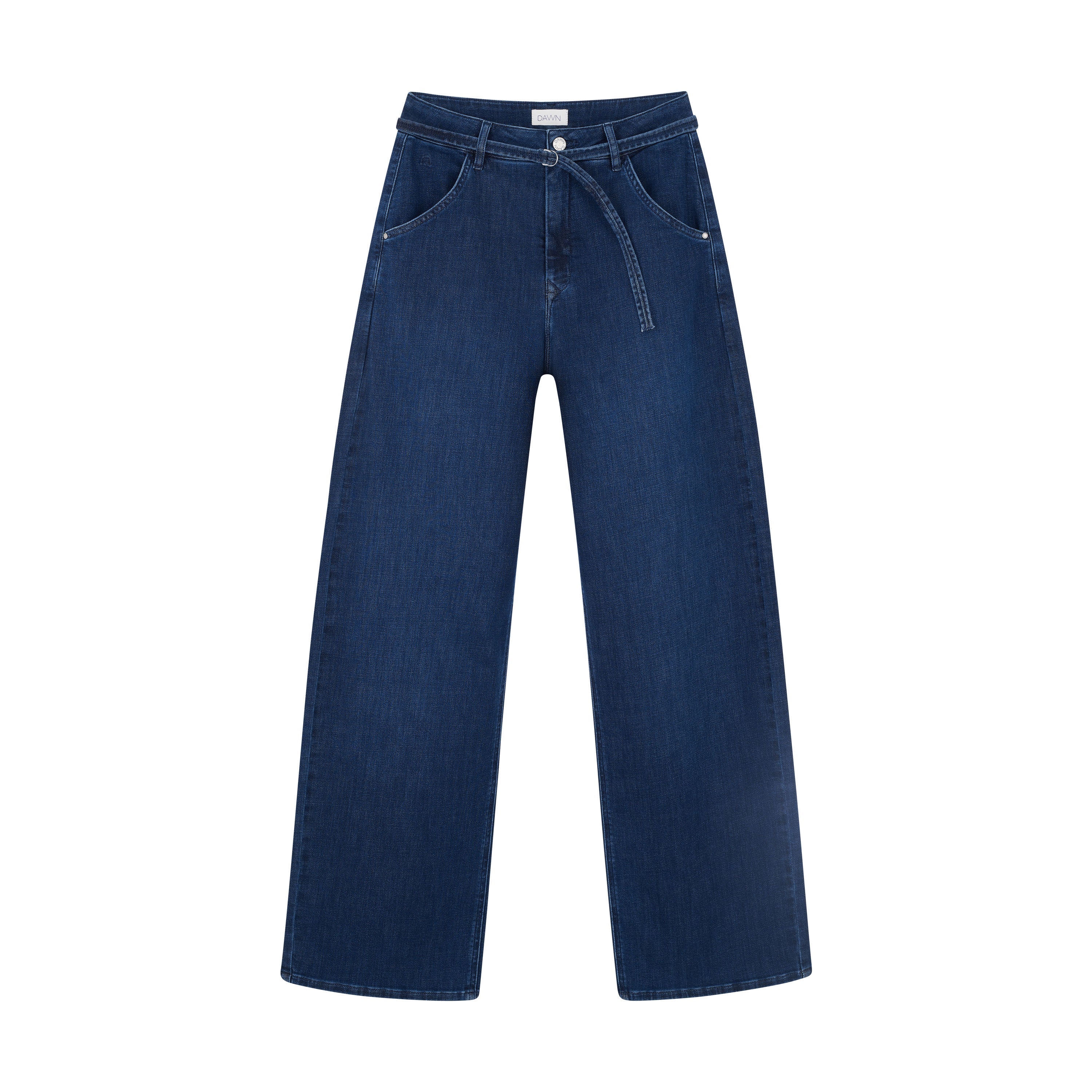 Dark blue BLINK High Waist Wide jeans made from organic cotton by Dawn Denim