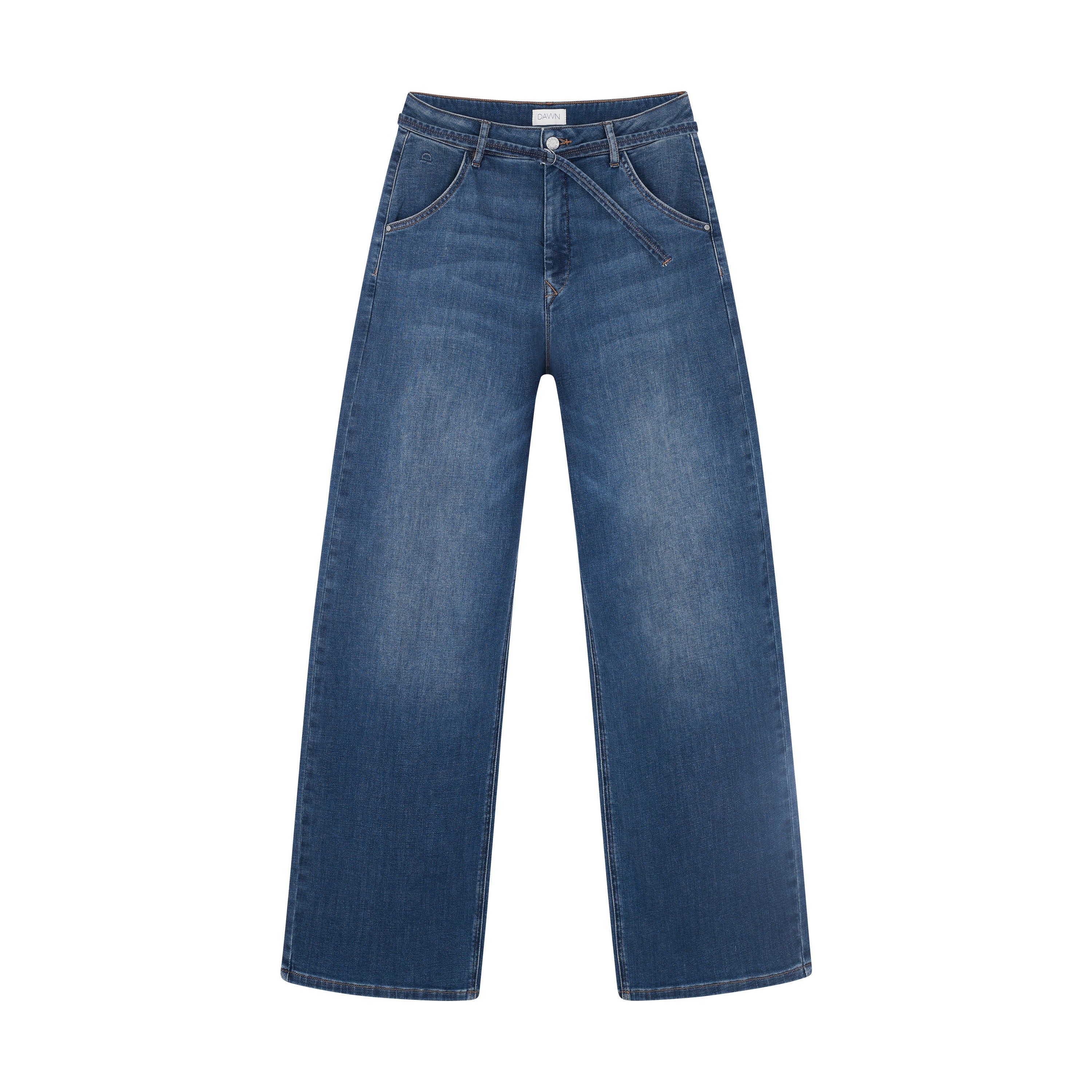 Blue BLINK High Waist Wide Jeans made from organic cotton by Dawn Denim