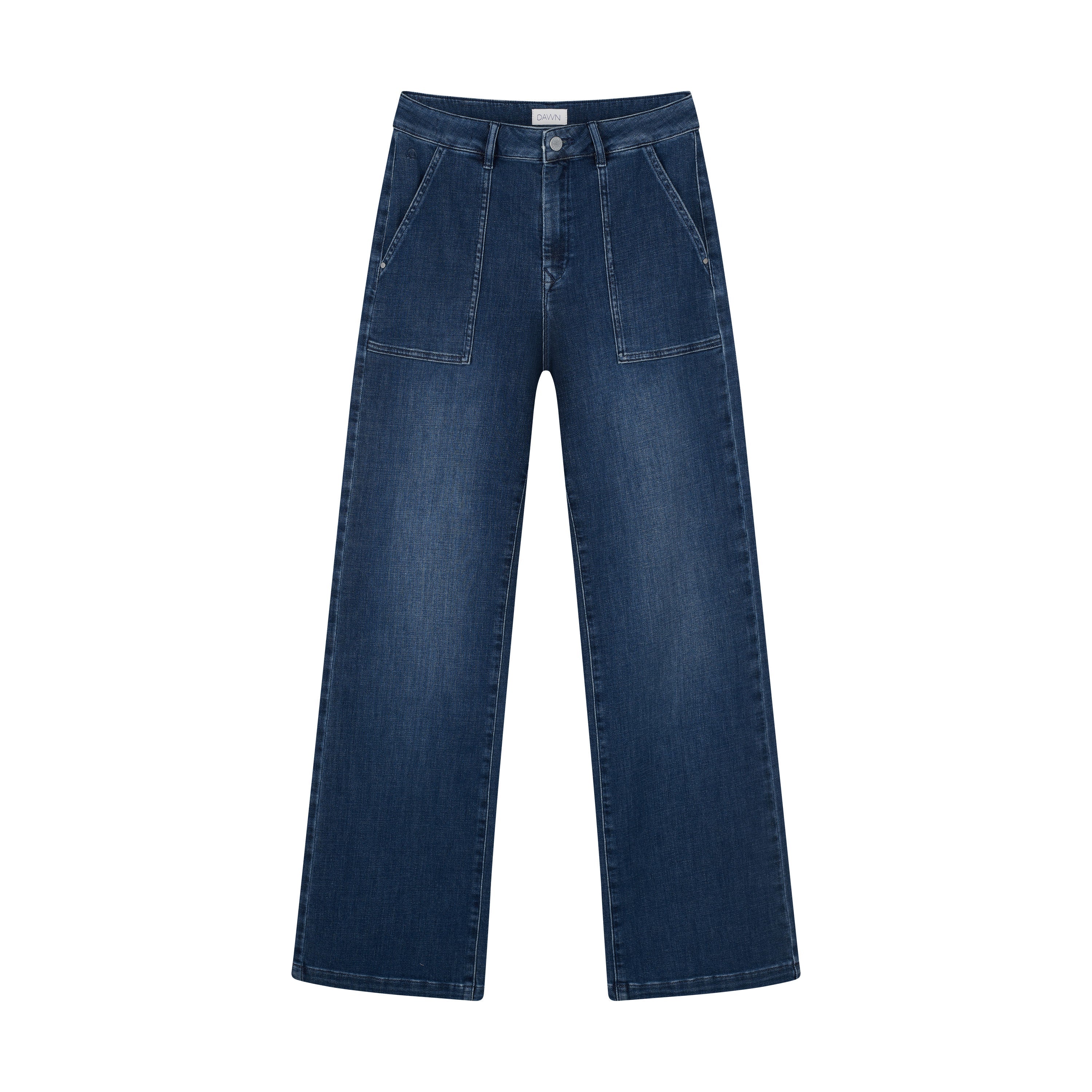 Dunkelblaue Jeans DEW Flared aus Bio-Baumwolle von Dawn Denim