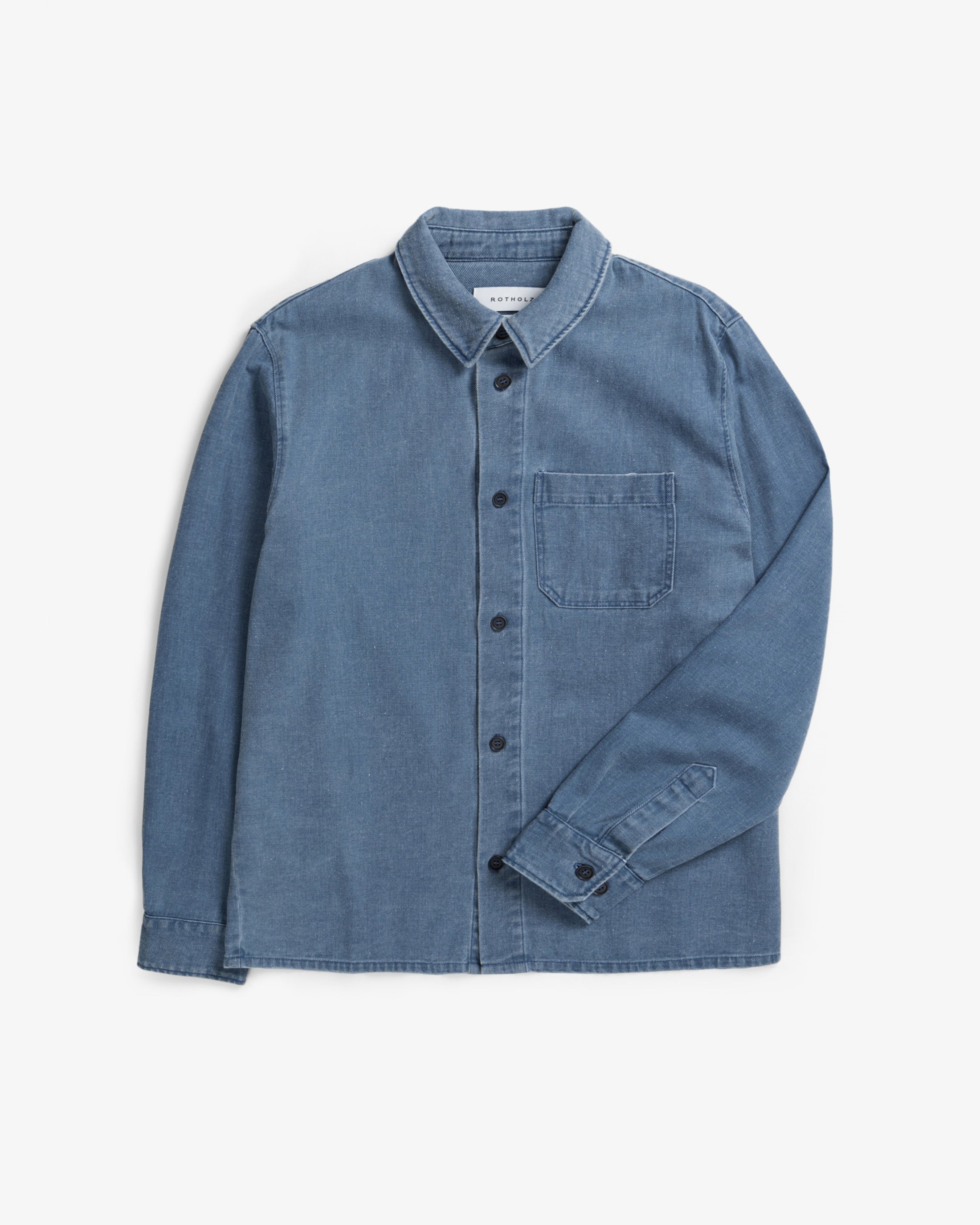 Blaues Denim-Hemd aus recycelter Baumwolle von Rotholz