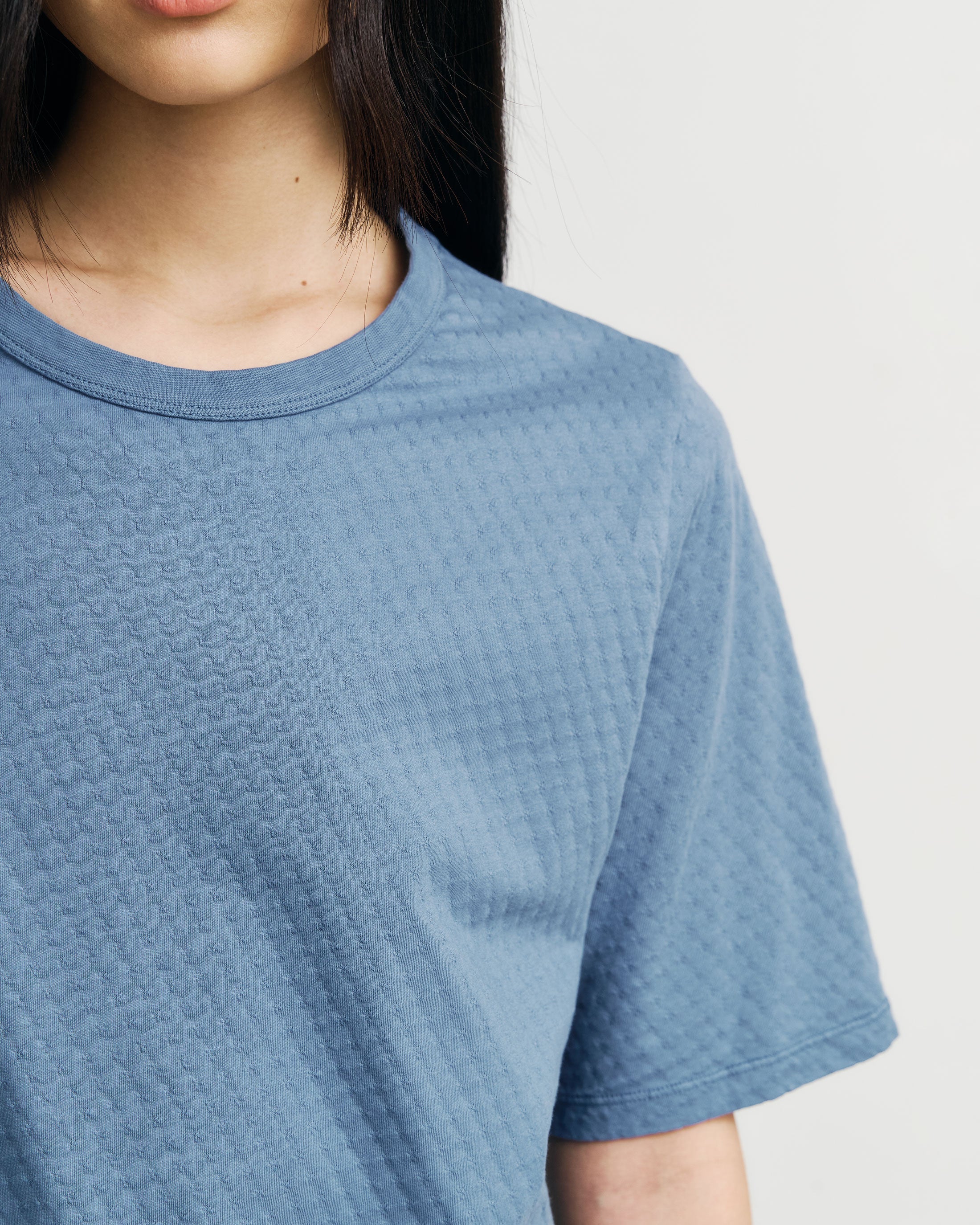 T-shirt bleu en coton biologique Rotholz