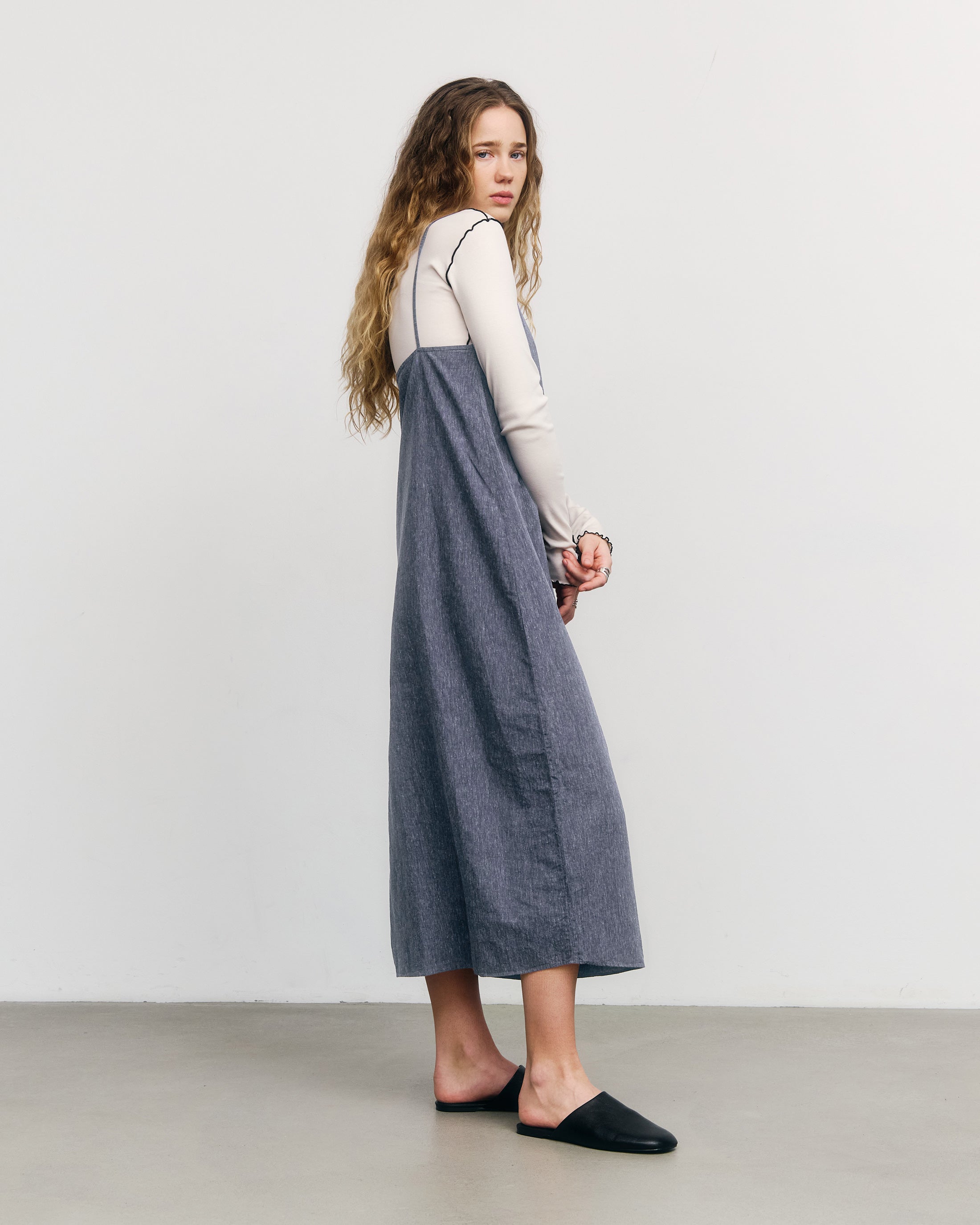 Blue organic cotton dress by Rotholz