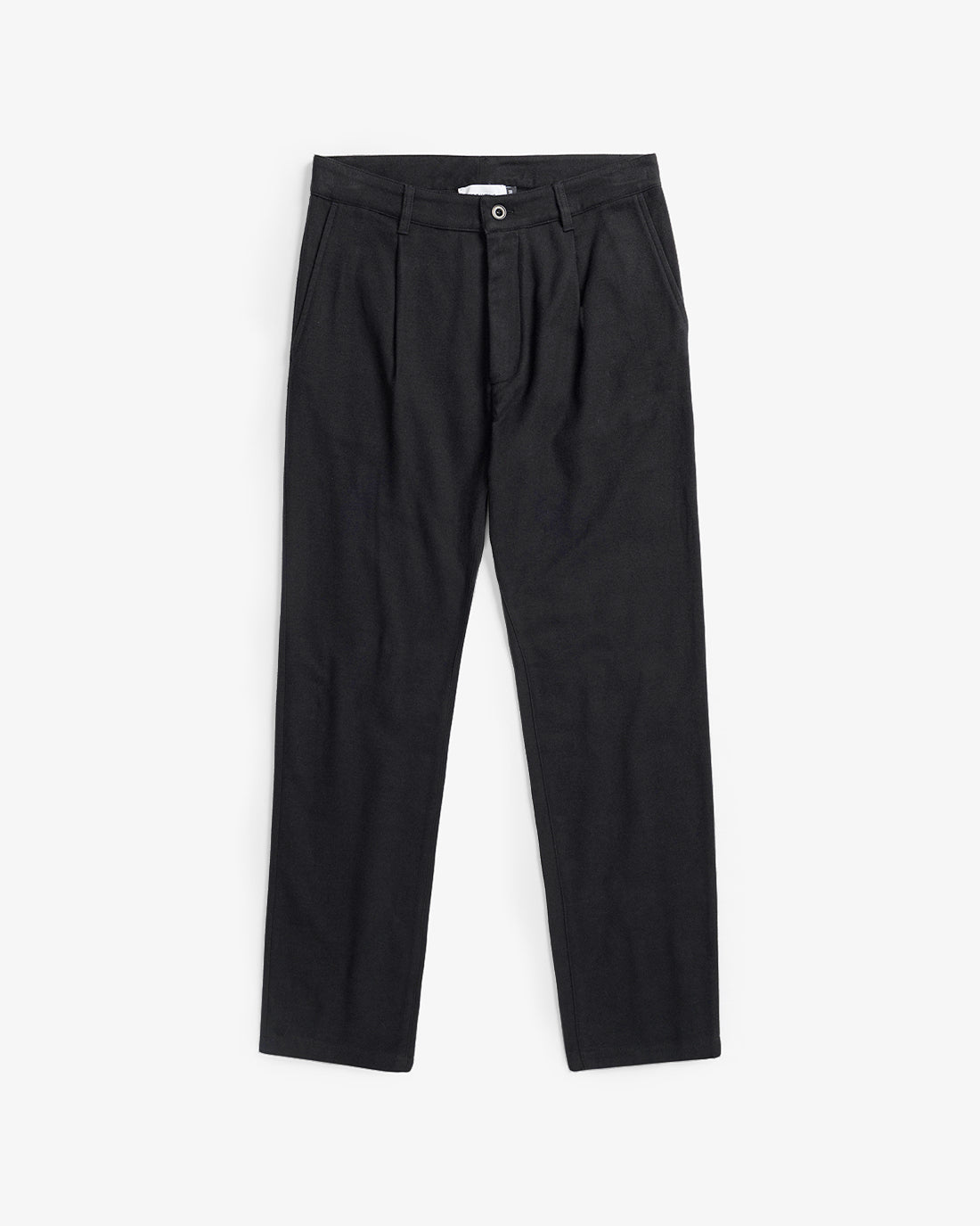 Black flannel pants made from 100% organic cotton by Rotholz