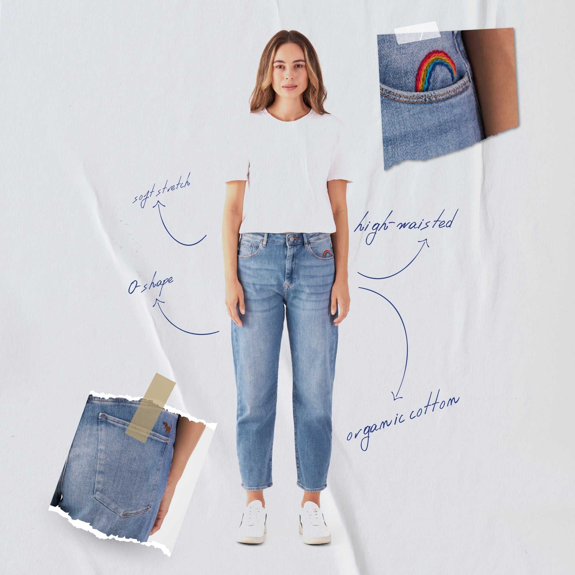 Light blue STARDUST O-Shape jeans made from organic cotton by Dawn Denim