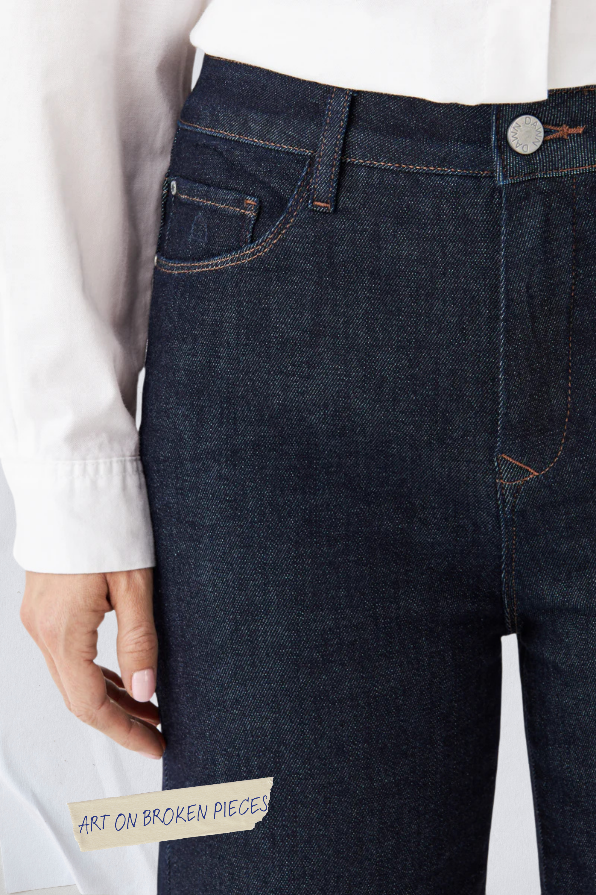 Dark blue DEW Flared jeans made from organic cotton by Dawn Denim