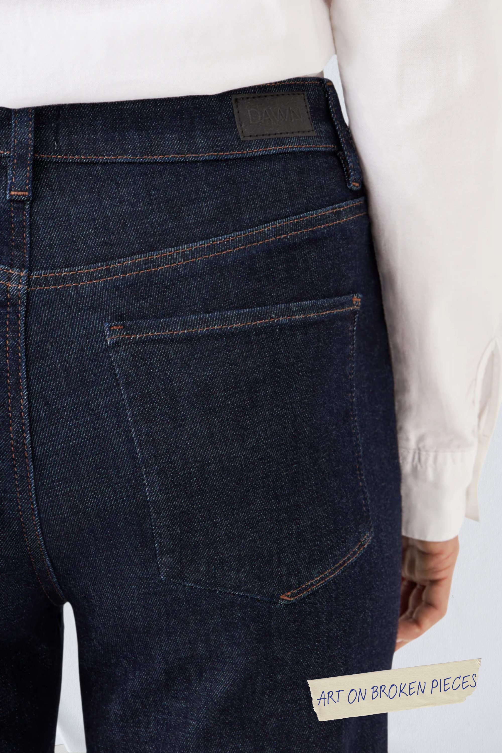 Dark blue DEW Flared jeans made from organic cotton by Dawn Denim