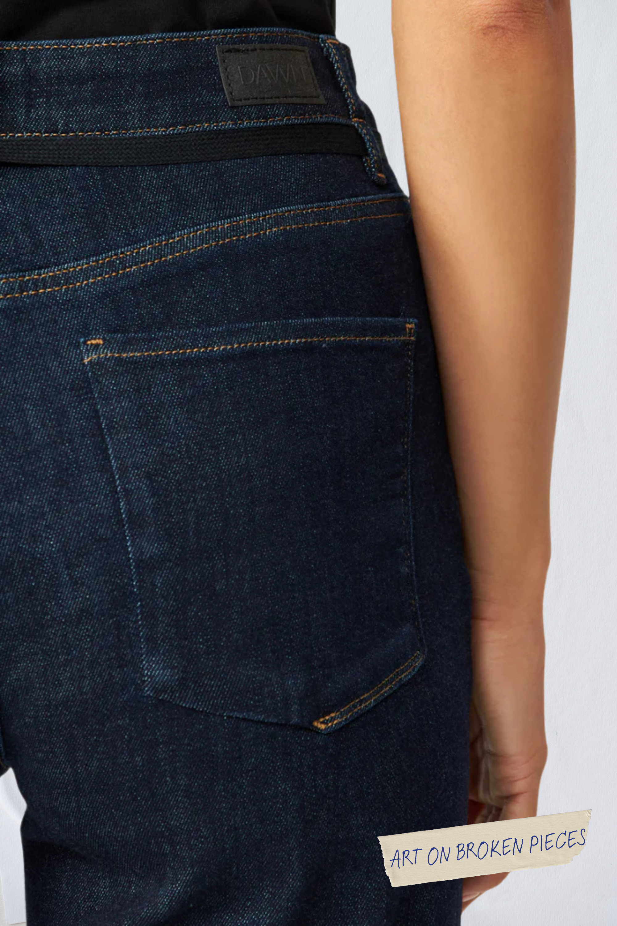 Dark blue jeans DEW Flared Art on Broken Pieces made of organic cotton by Dawn Denim