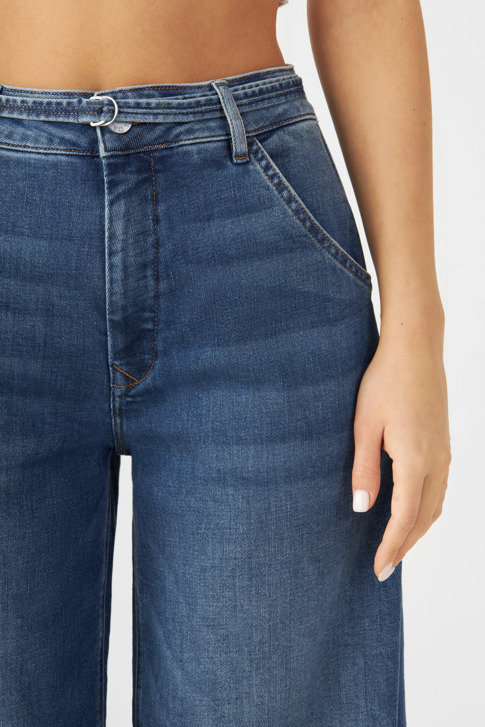Blue BLINK High Waist Wide Jeans made from organic cotton by Dawn Denim