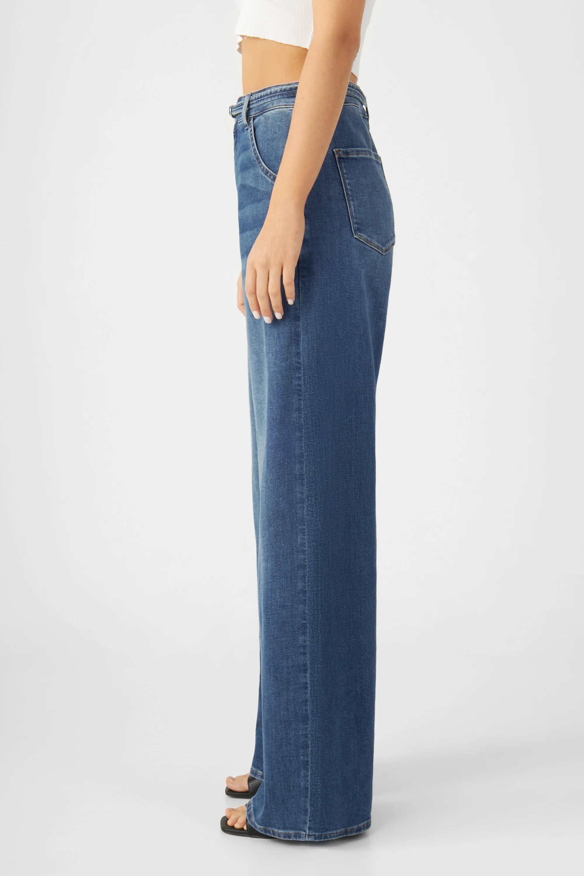 Blue BLINK High Waist Wide Jeans made from organic cotton by Dawn Denim