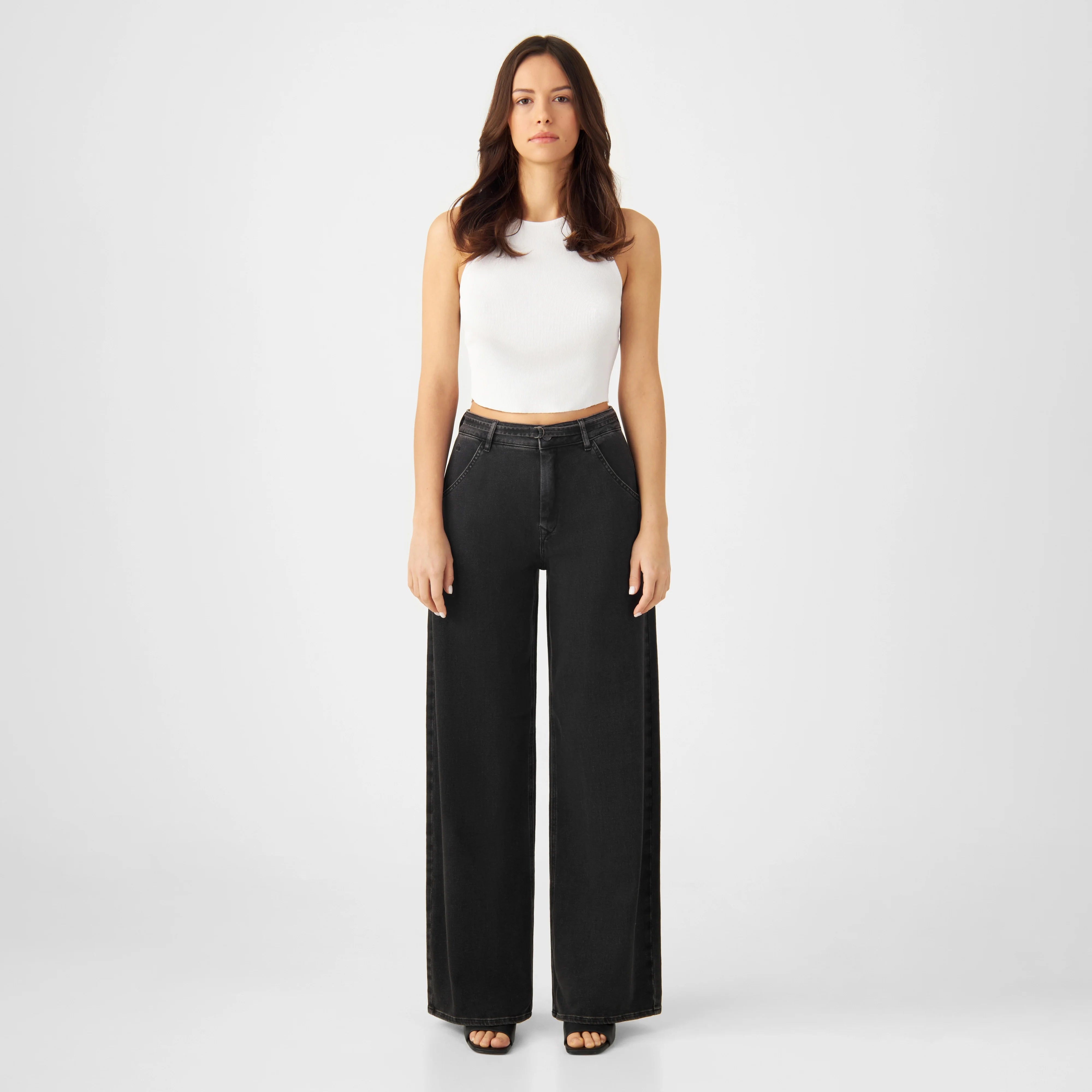 Black jeans BLINK High Waist Wide Made from organic cotton by Dawn Denim