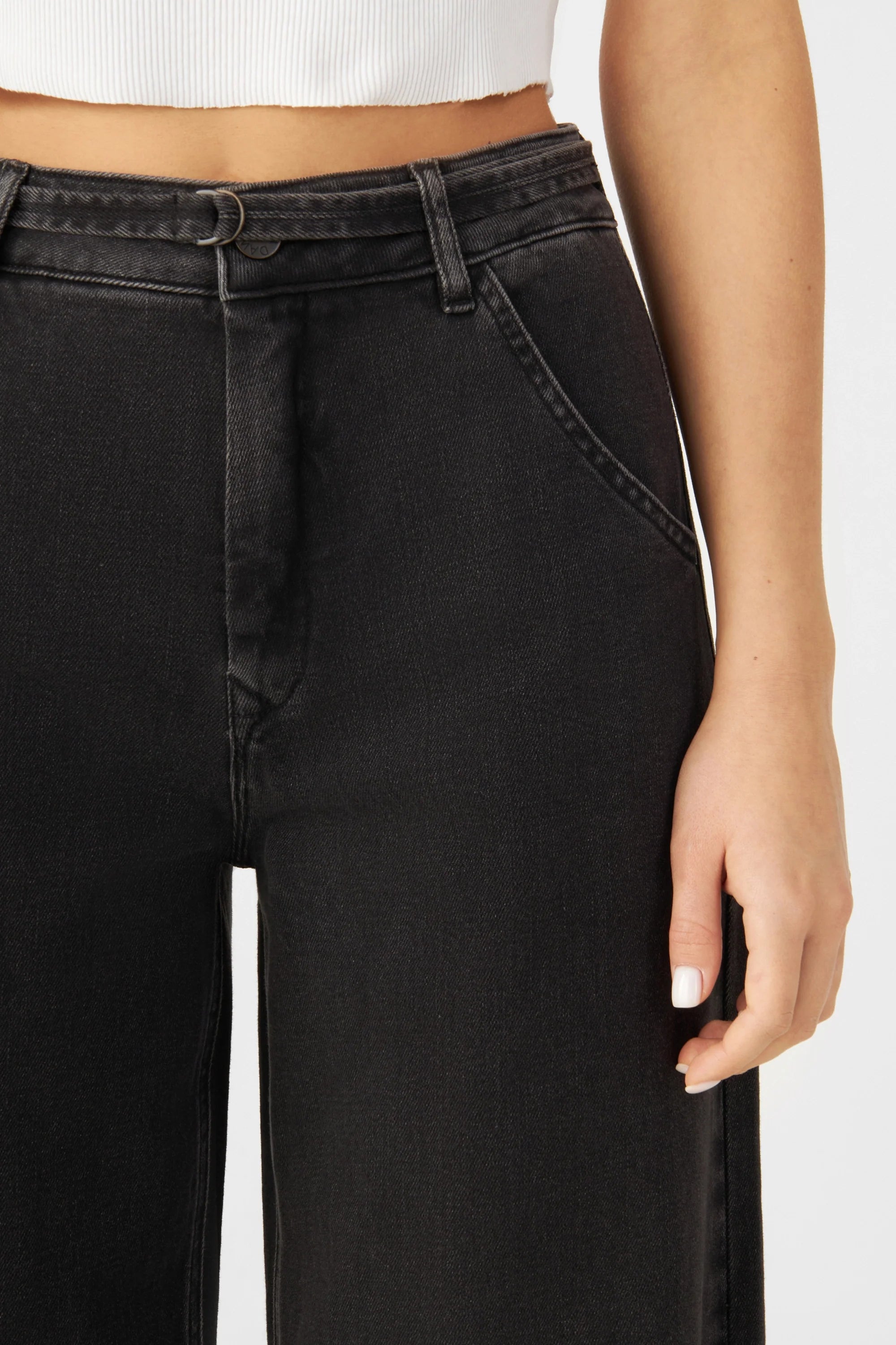 Black jeans BLINK High Waist Wide Made from organic cotton by Dawn Denim