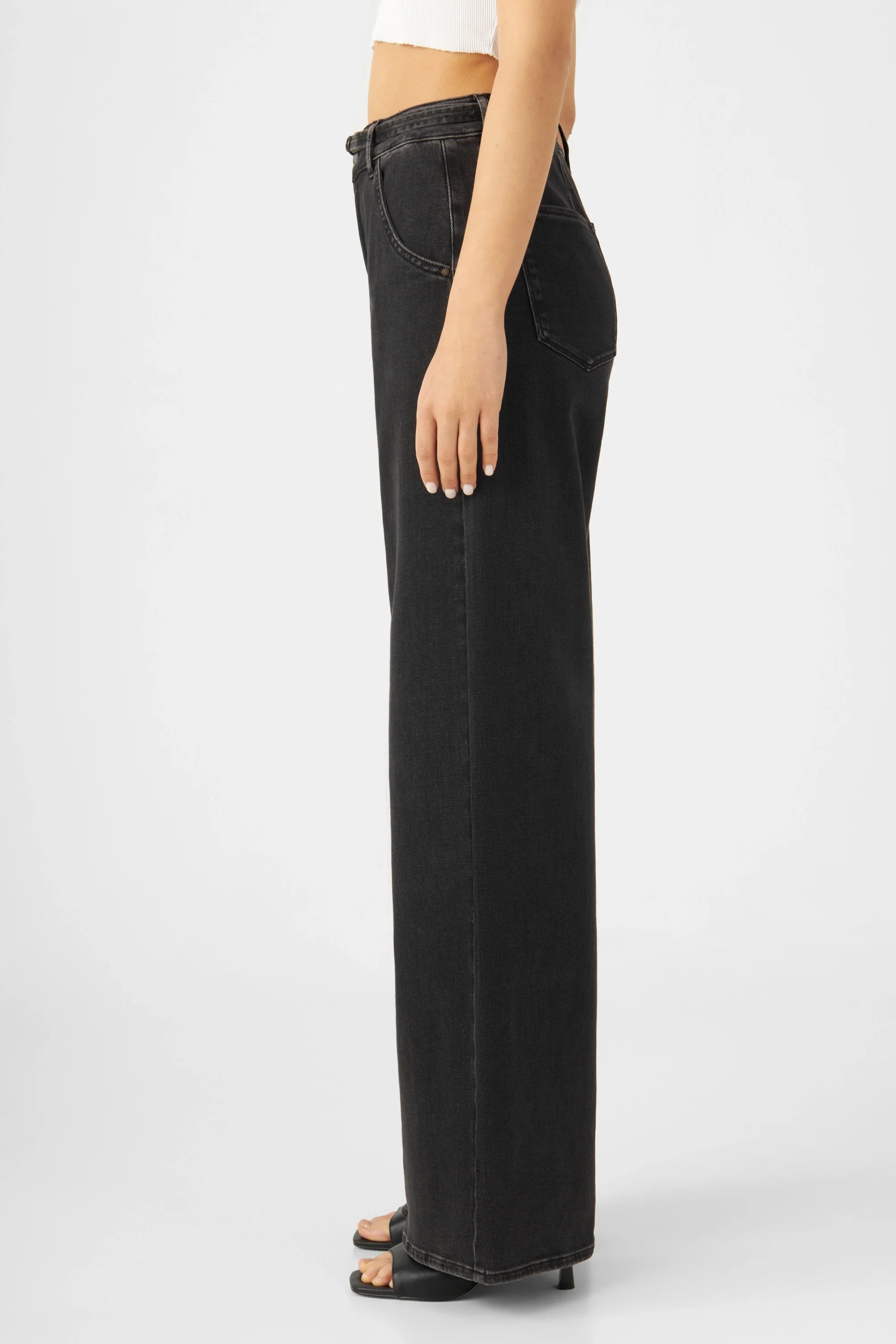 Black jeans BLINK High Waist Wide Made from organic cotton by Dawn Denim