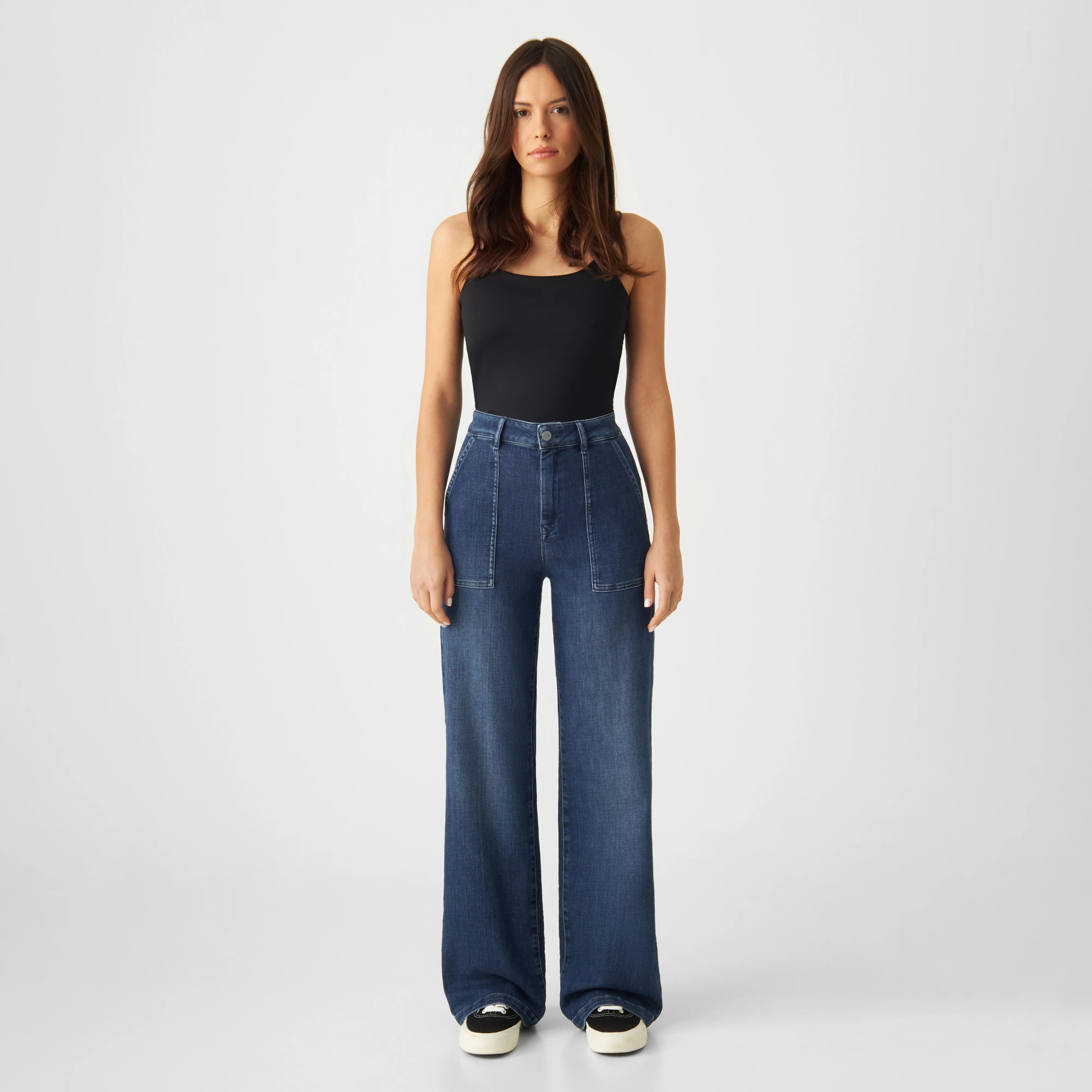 Dunkelblaue Jeans DEW Flared aus Bio-Baumwolle von Dawn Denim