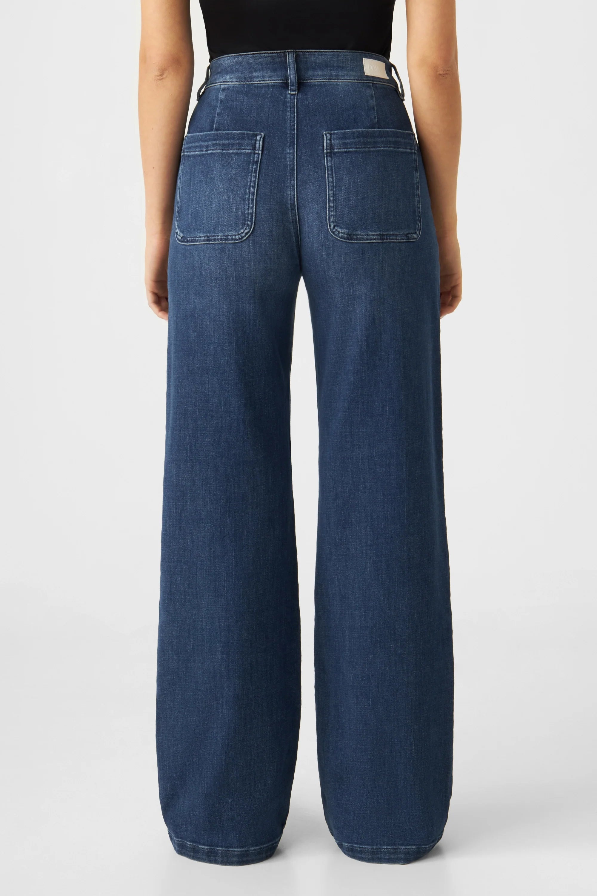 Dunkelblaue Jeans DEW Flared aus Bio-Baumwolle von Dawn Denim