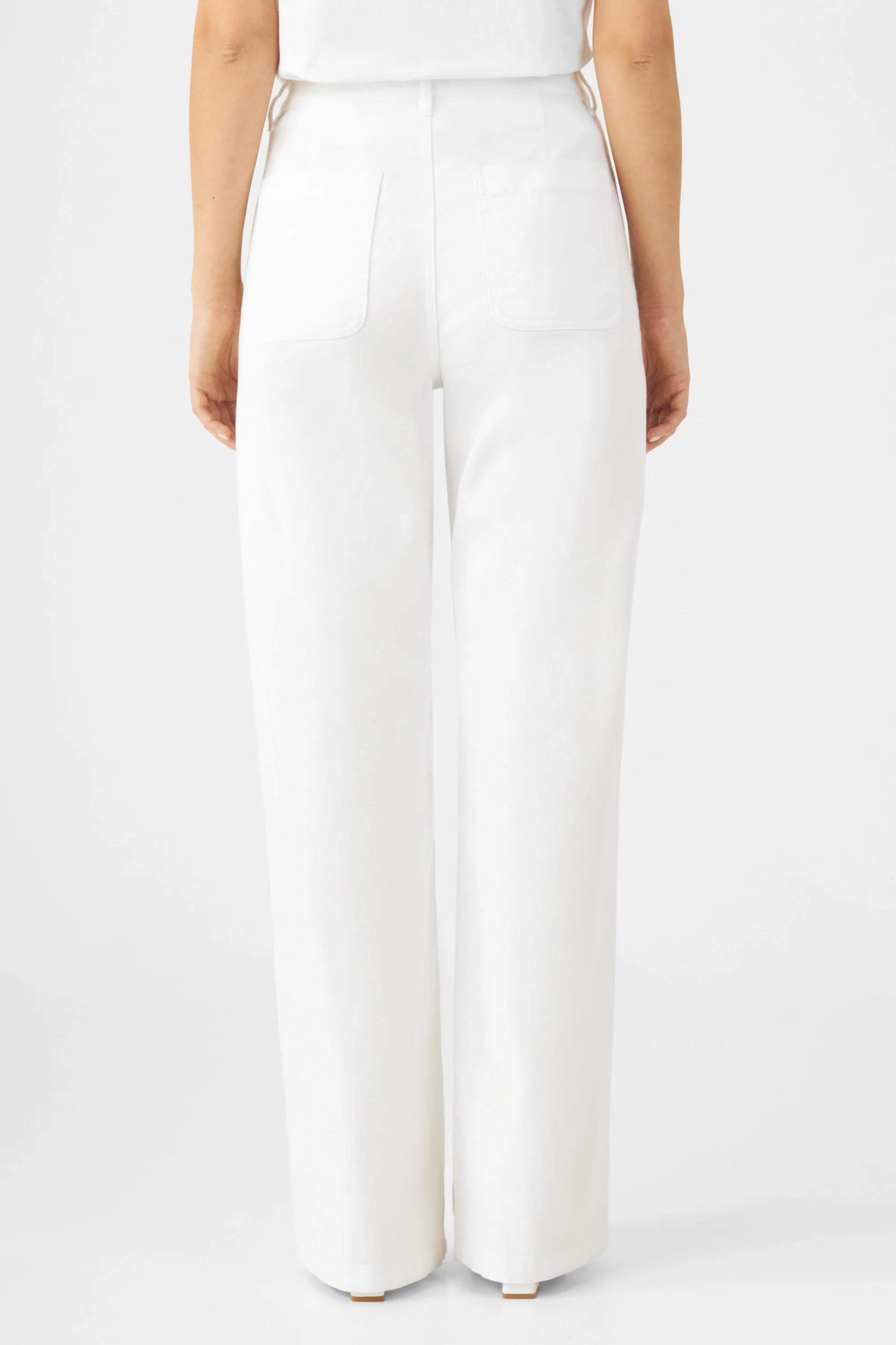 White DEW Flared jeans made from organic cotton by Dawn Denim