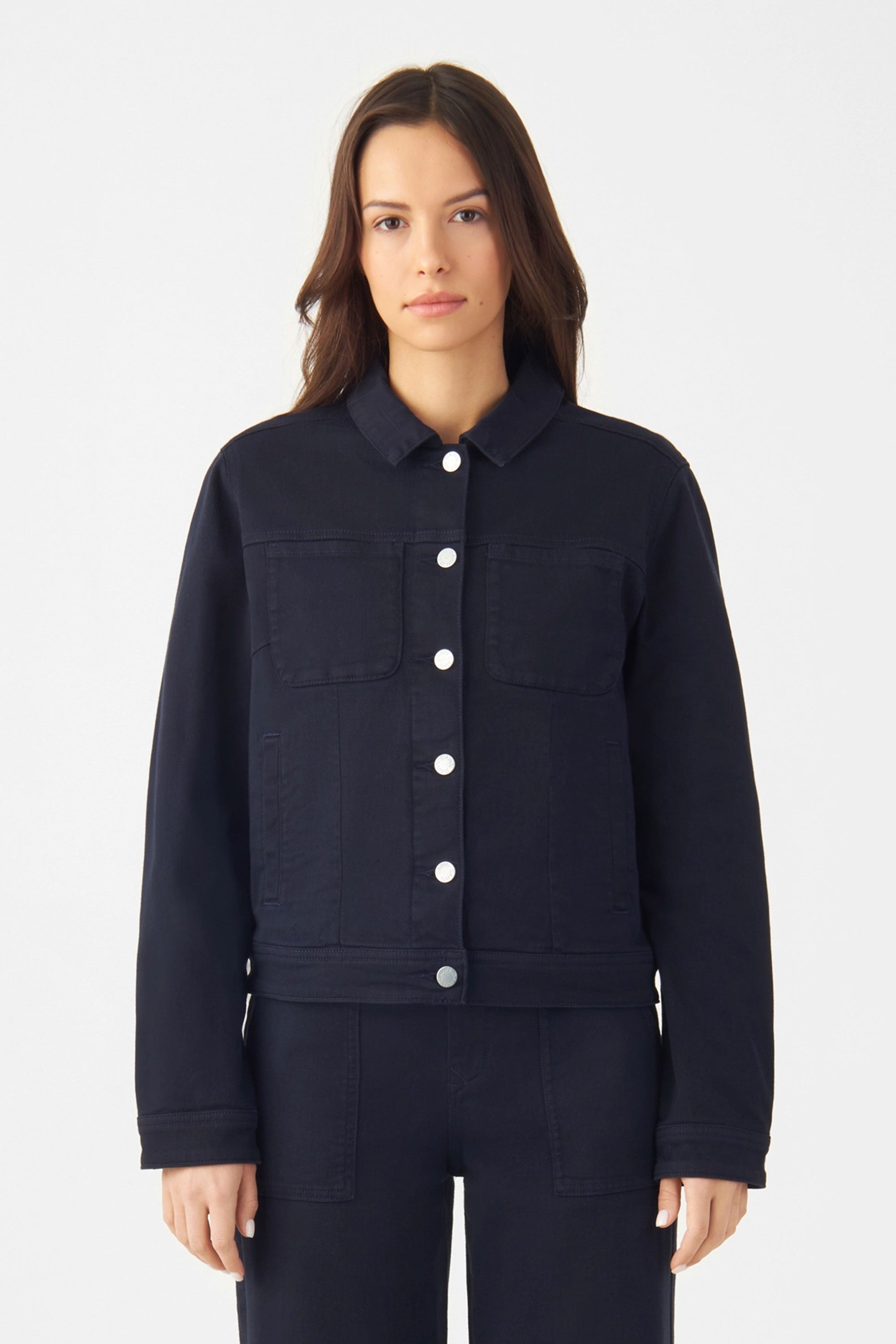 Dunkelblaue Jacke CALLISTO aus Bio-Baumwolle von Dawn Denim