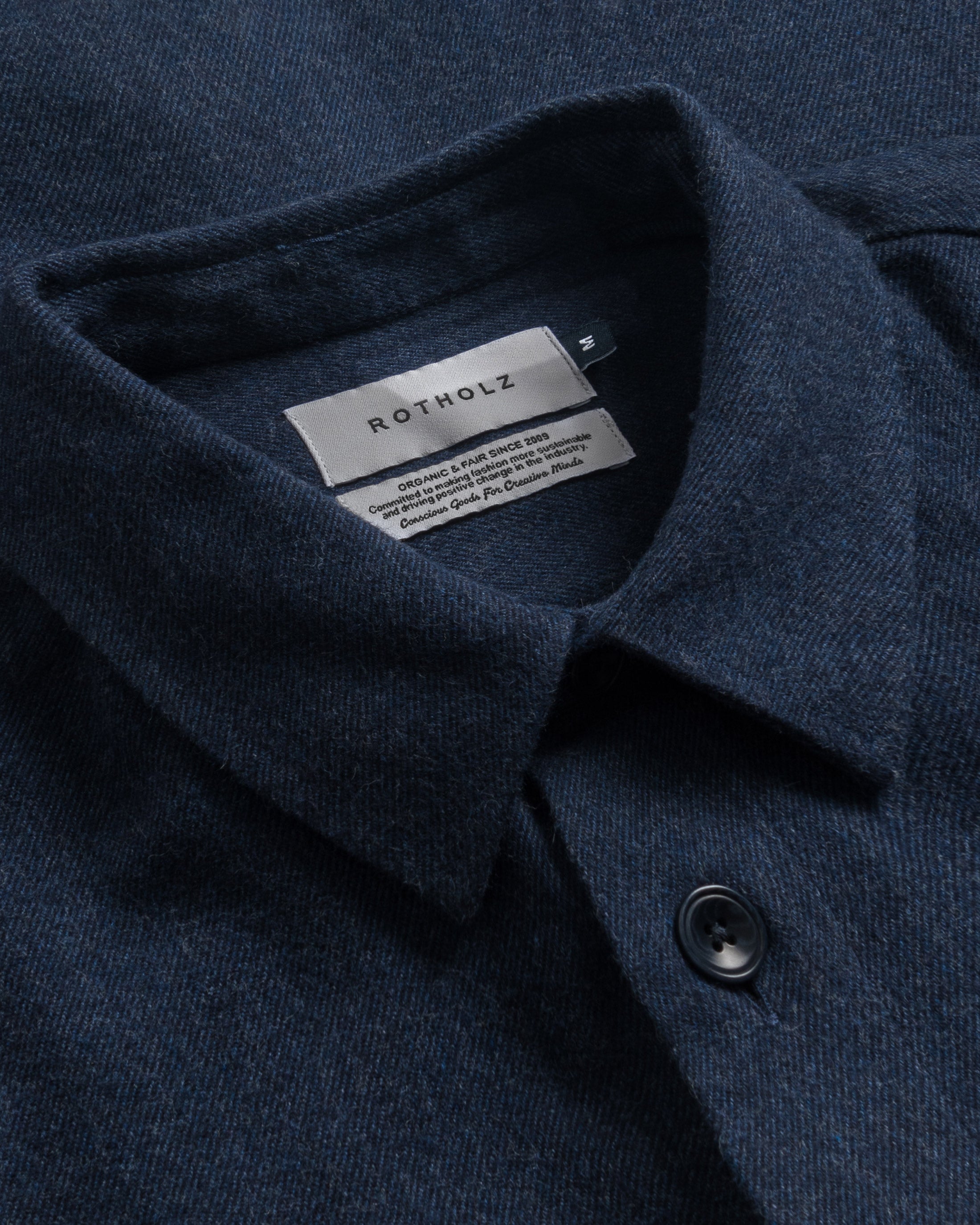 Blaues Hemd Flanell aus Bio-Baumwolle von Rotholz