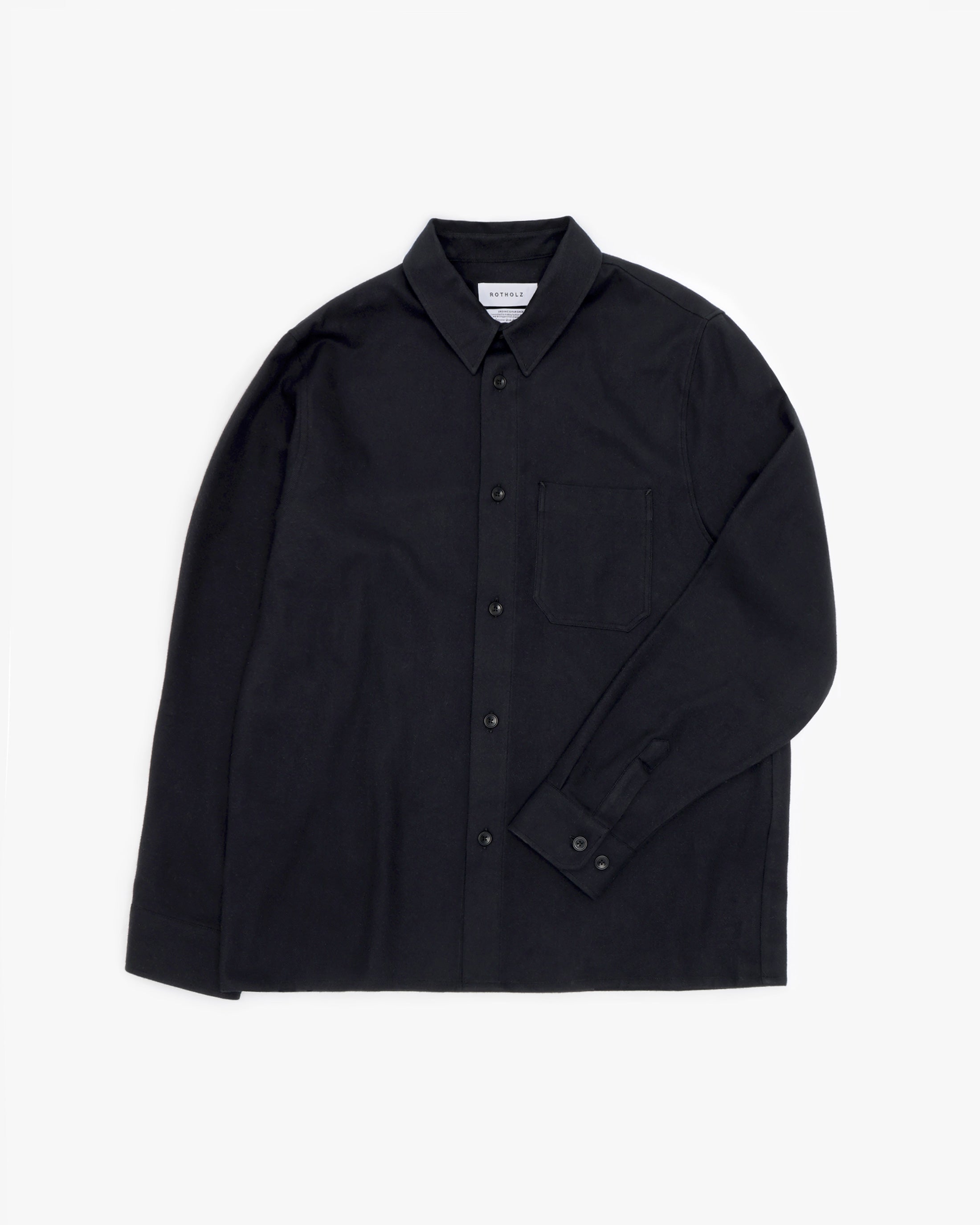 Schwarzes Hemd Flanell aus Bio-Baumwolle von Rotholz