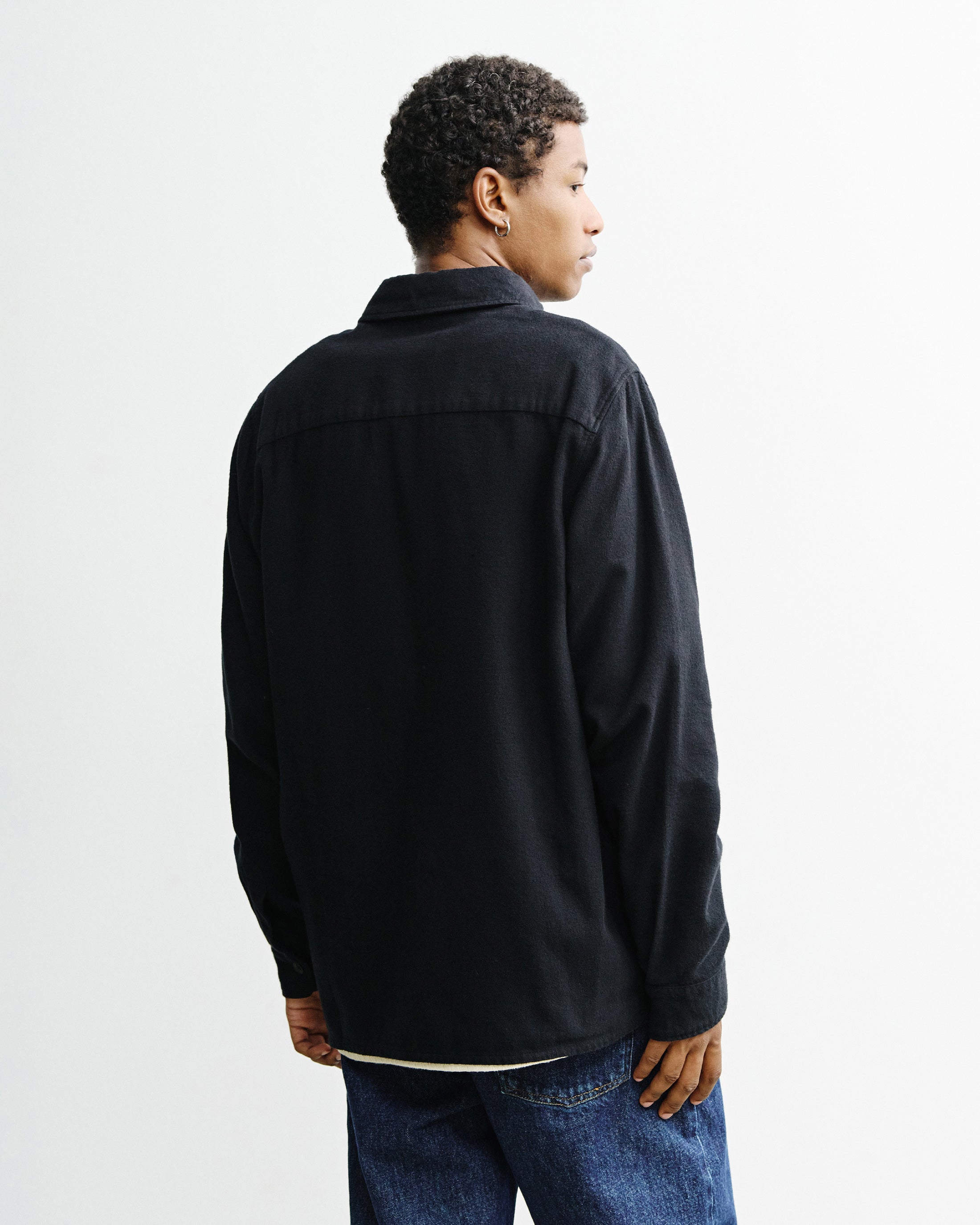 Schwarzes Hemd Flanell aus Bio-Baumwolle von Rotholz