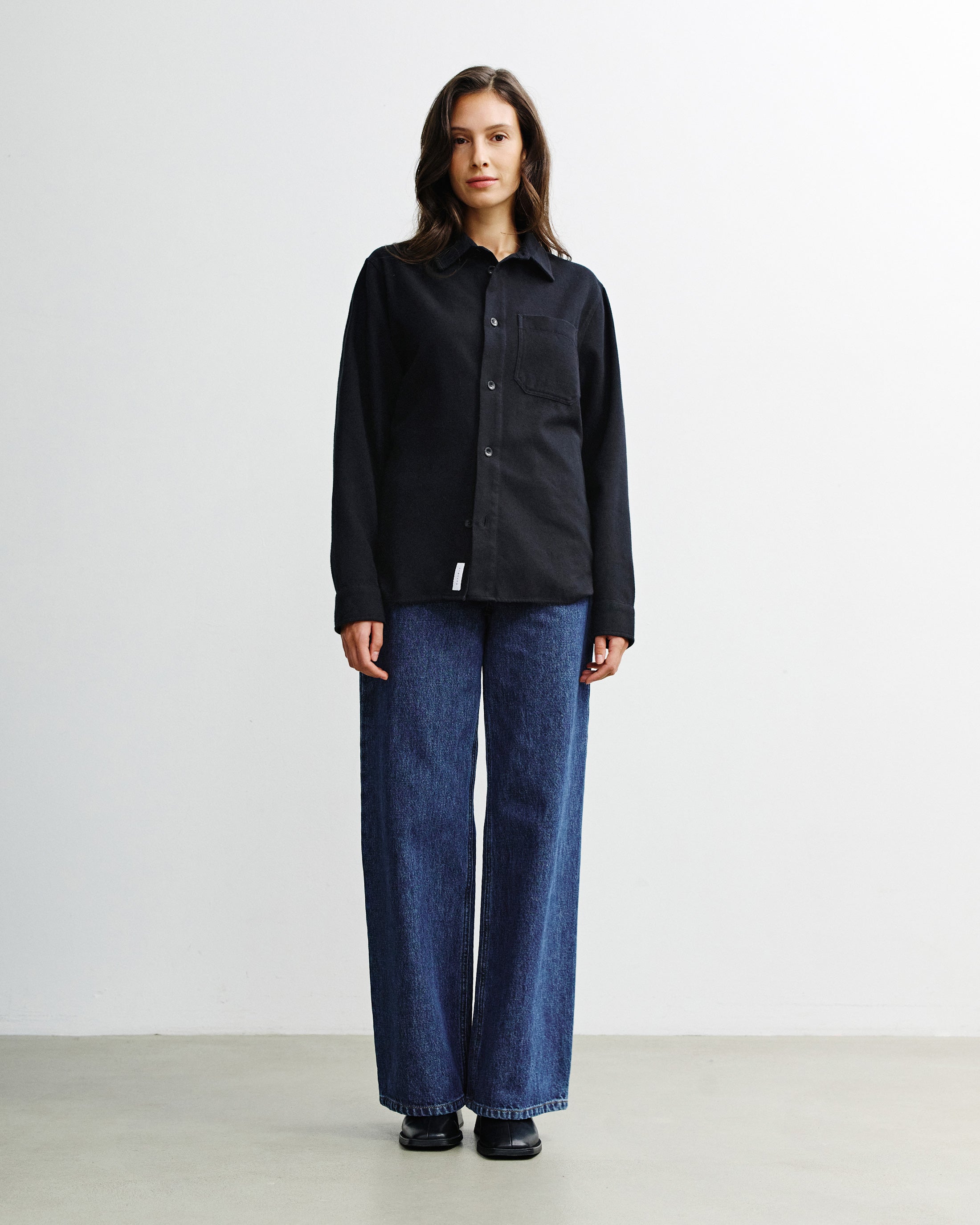 Schwarzes Hemd Flanell aus Bio-Baumwolle von Rotholz