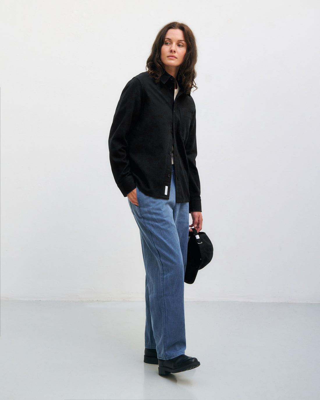 Schwarzes Flanell-Hemd aus 100% Bio-Baumwolle von Rotholz