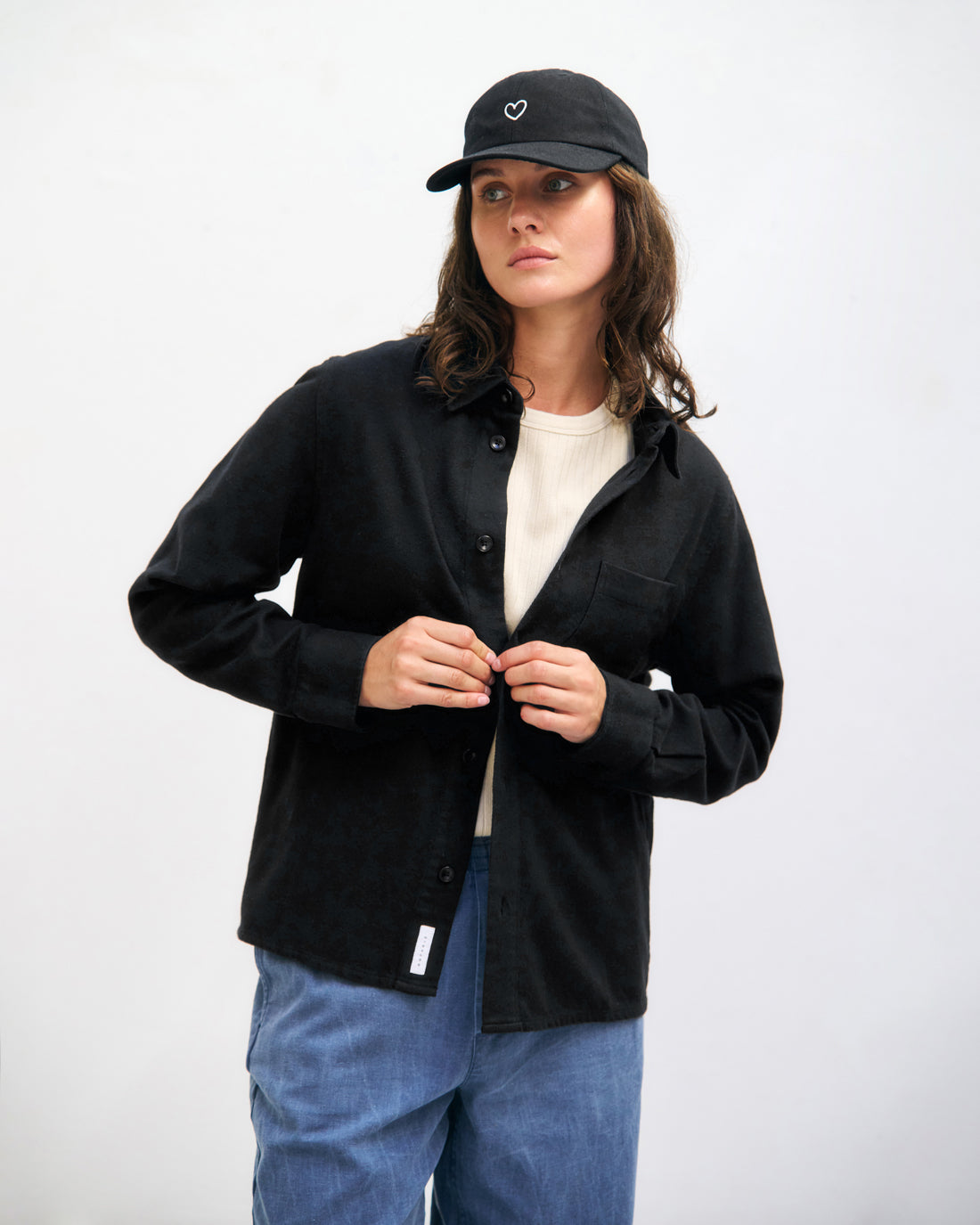 Schwarzes Flanell-Hemd aus 100% Bio-Baumwolle von Rotholz