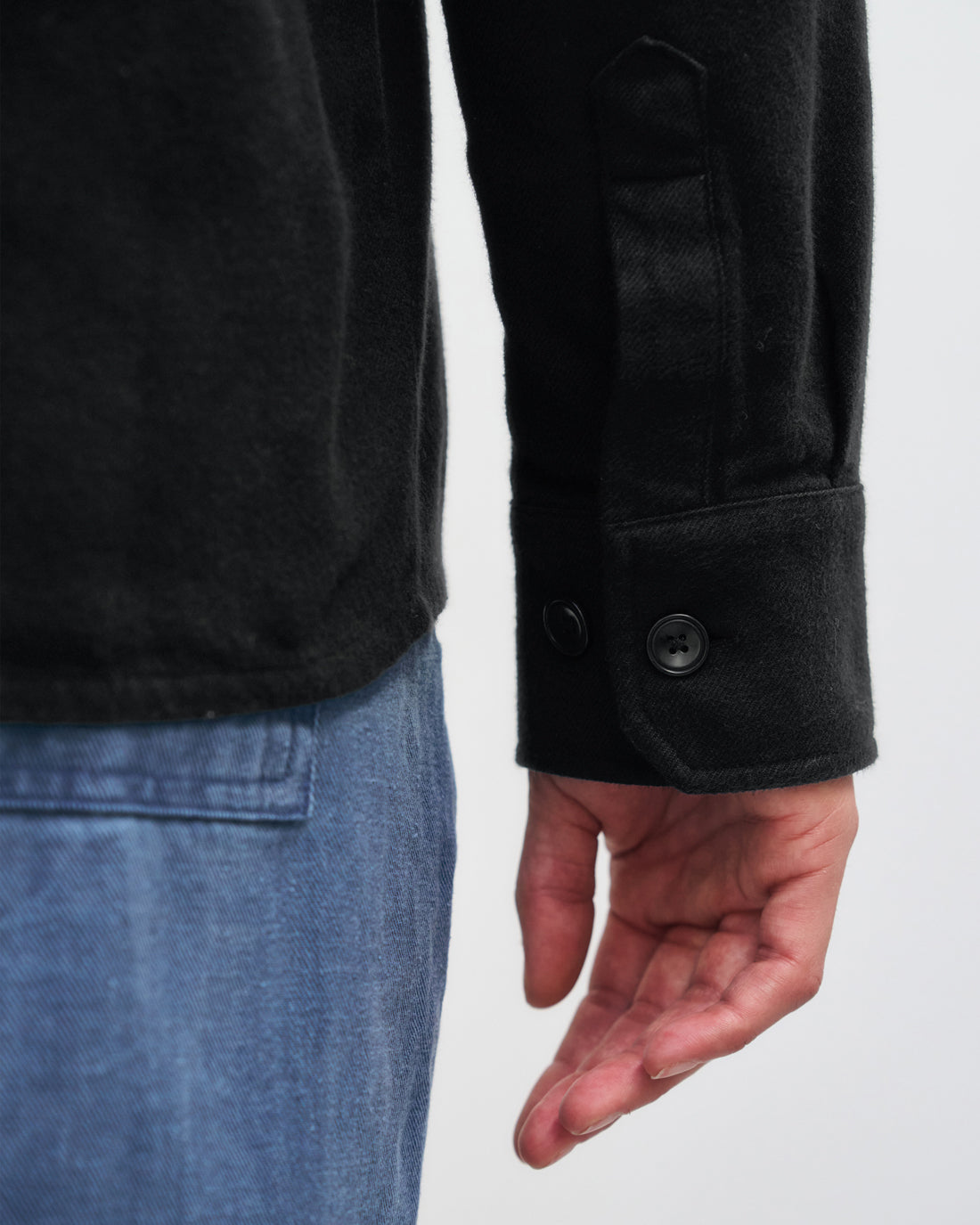 Schwarzes Flanell-Hemd aus 100% Bio-Baumwolle von Rotholz