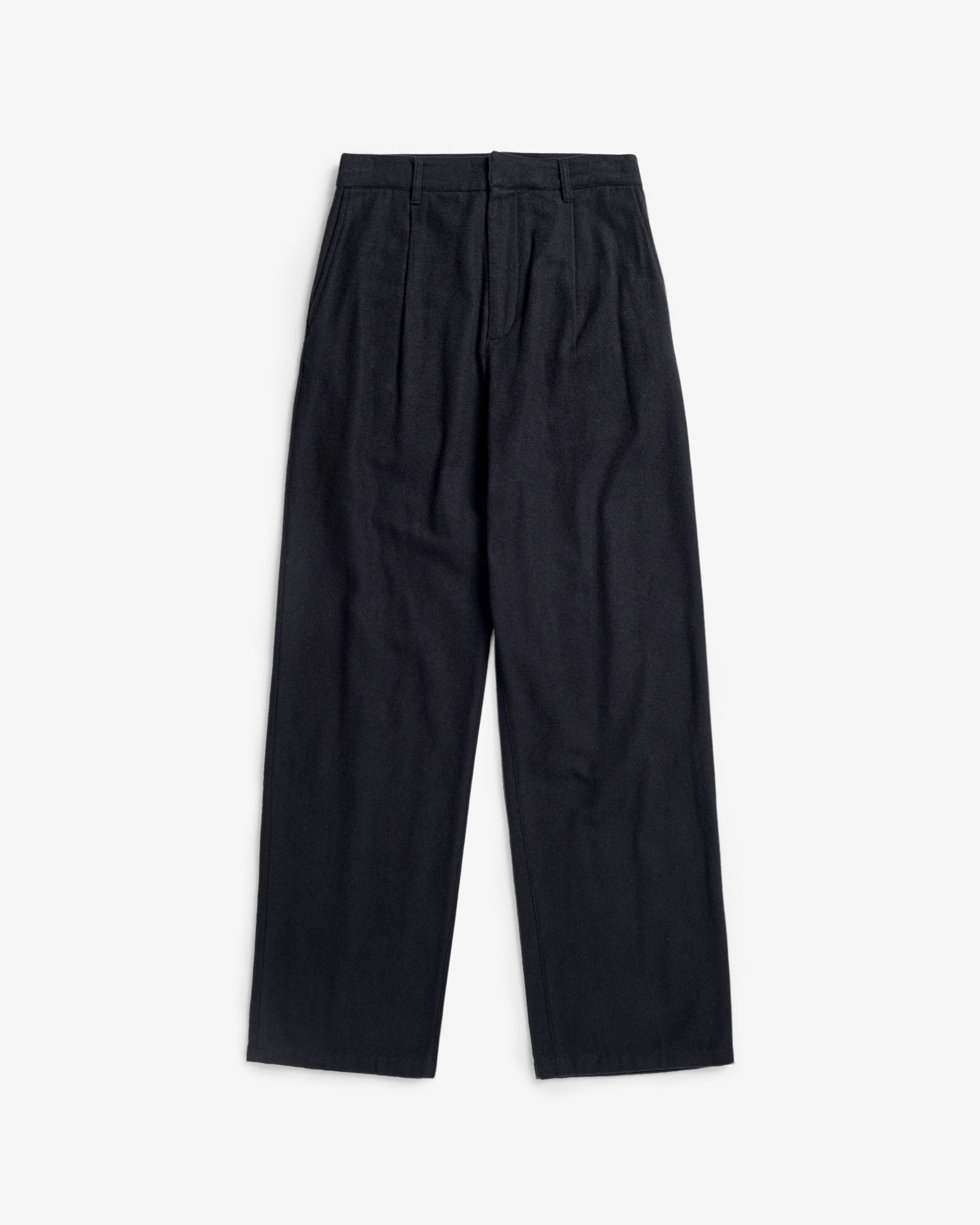Schwarze Flanellhose High-Waist aus 100% Bio-Baumwolle von Rotholz