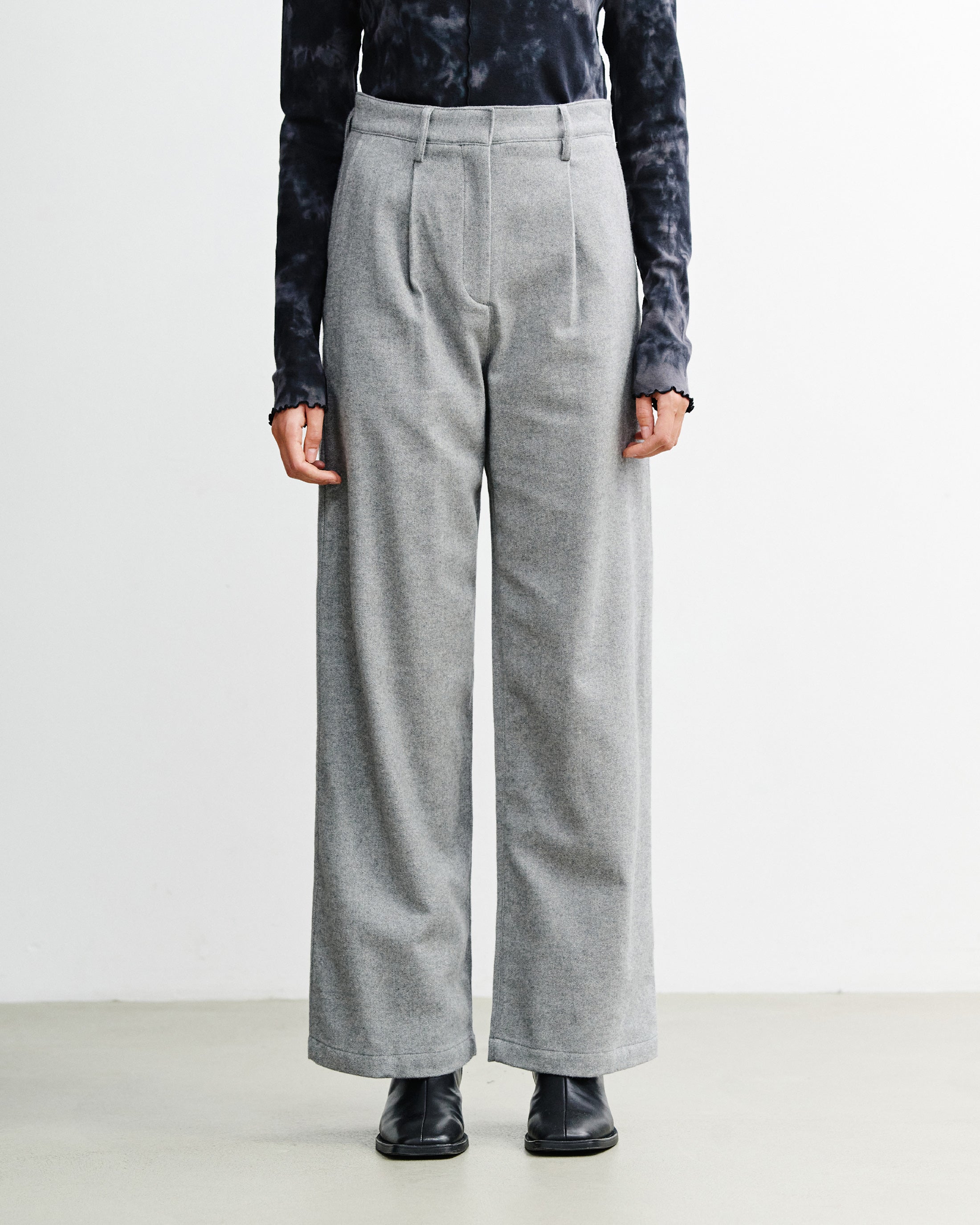 Graue Flanellhose High Waist aus 100% Bio-Baumwolle von Rotholz