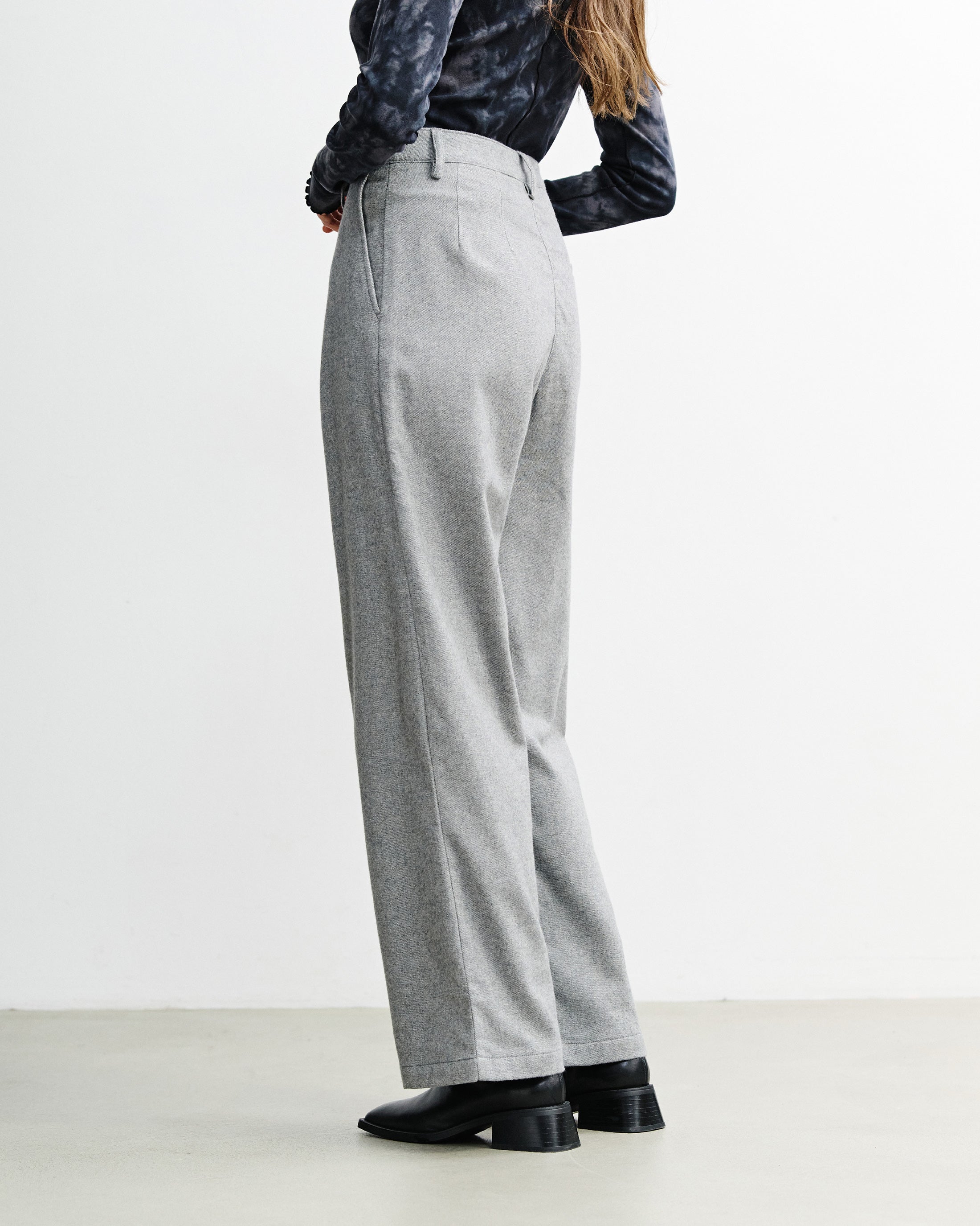 Graue Flanellhose High Waist aus 100% Bio-Baumwolle von Rotholz