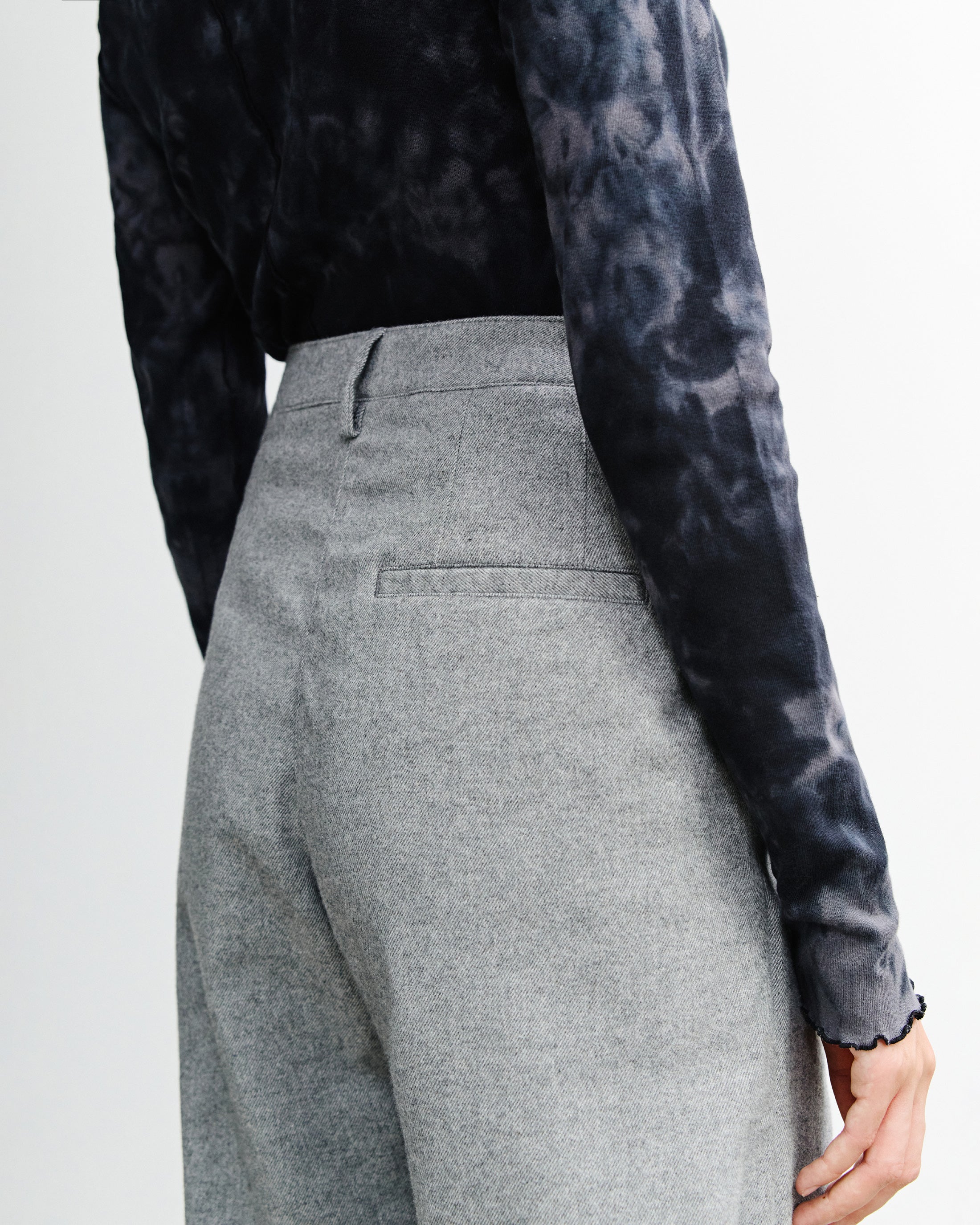 Graue Flanellhose High Waist aus 100% Bio-Baumwolle von Rotholz