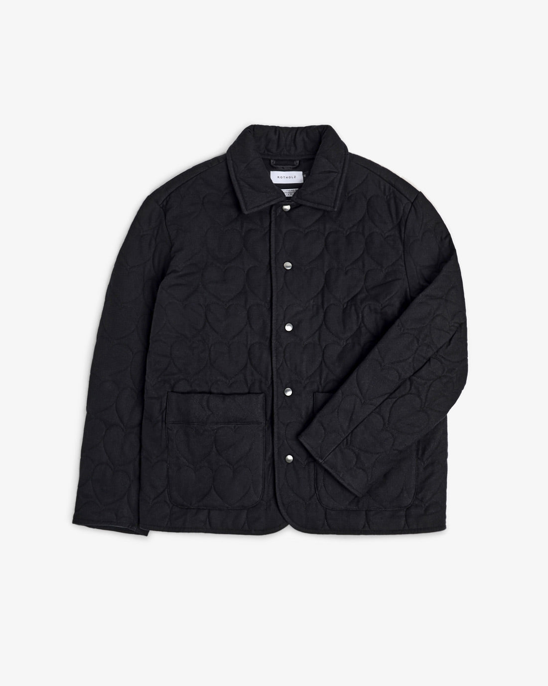 Flanell Steppjacke aus Bio Baumwolle in Schwarz von Rotholz
