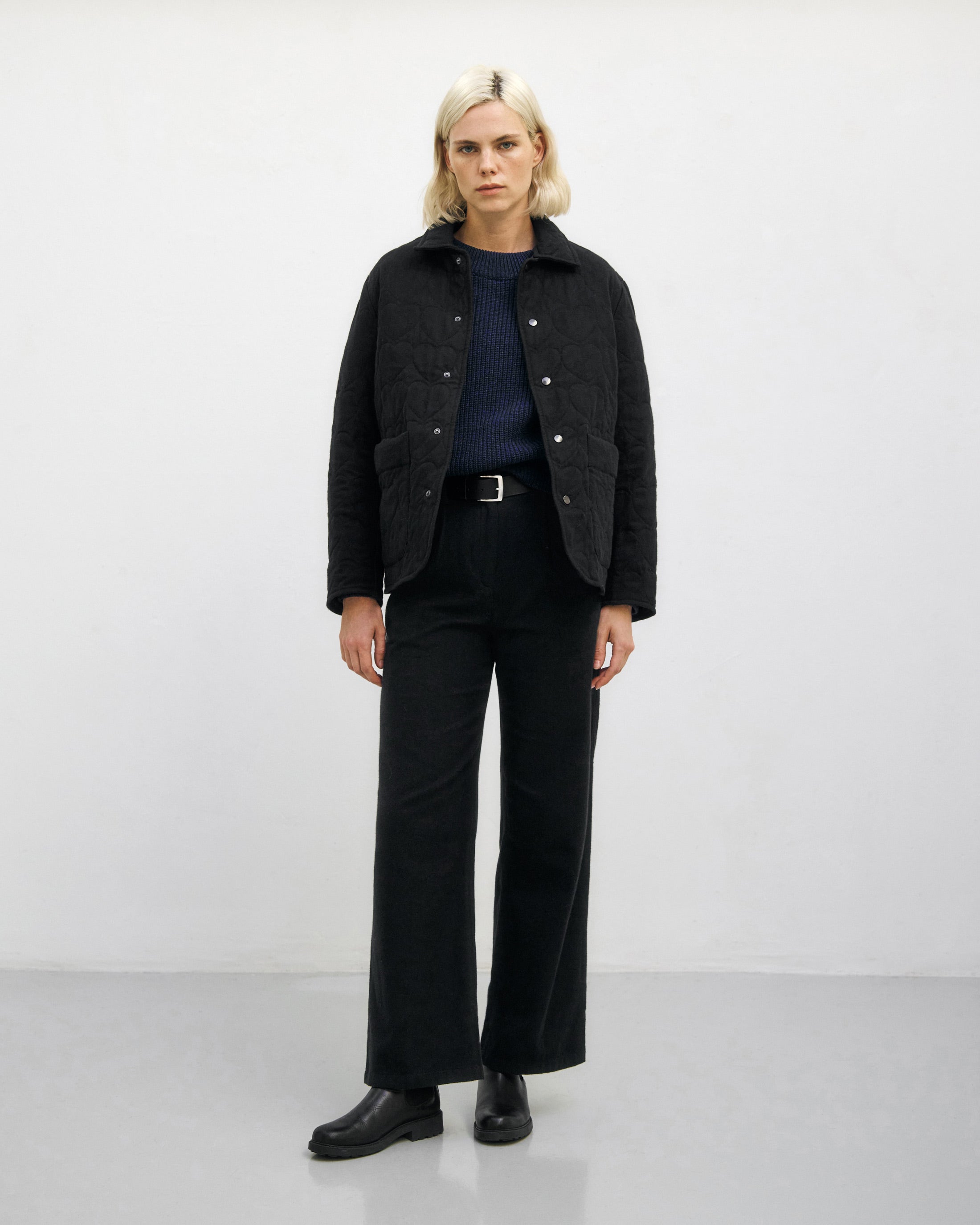 Flanell Steppjacke aus Bio Baumwolle in Schwarz von Rotholz