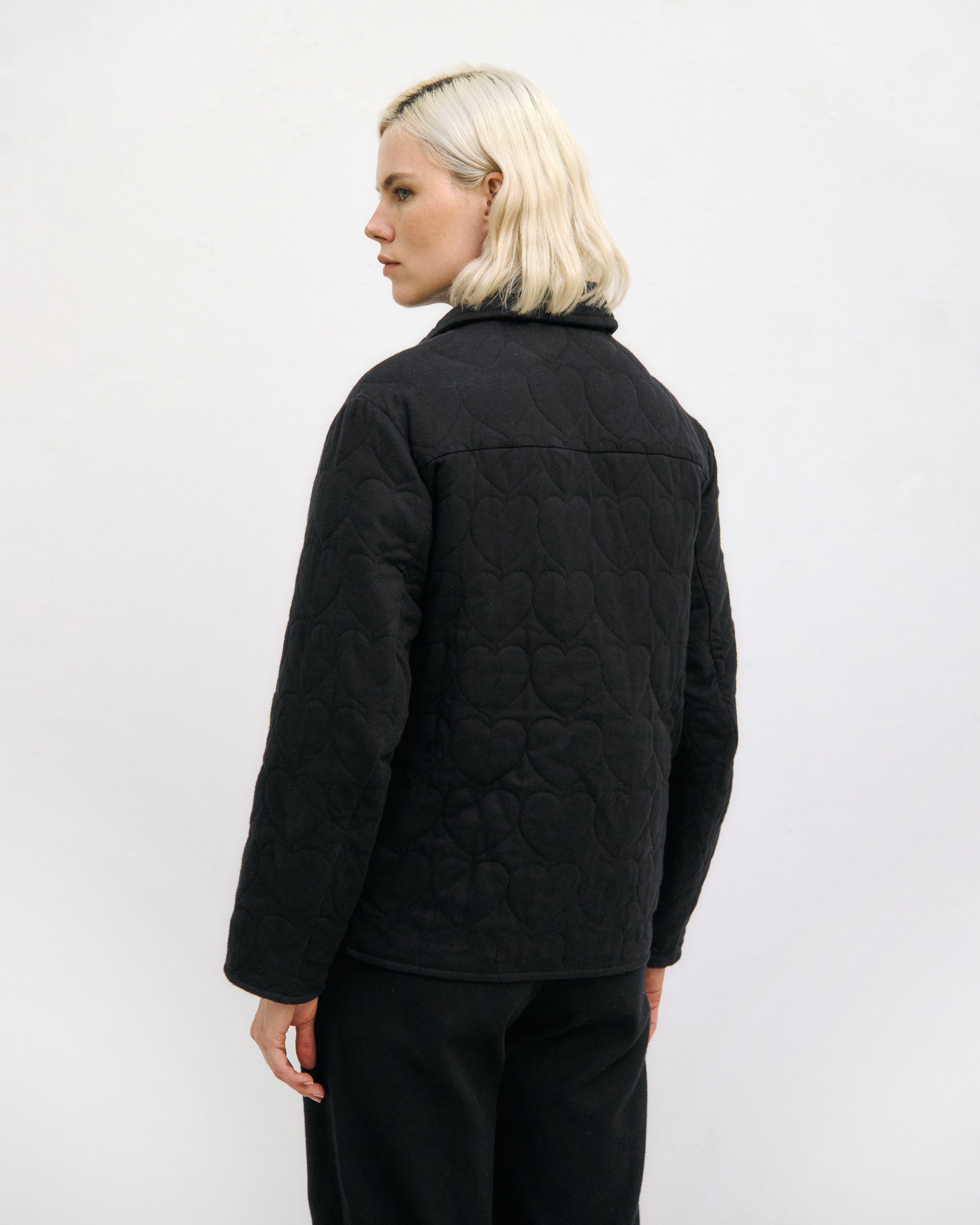 Flanell Steppjacke aus Bio Baumwolle in Schwarz von Rotholz