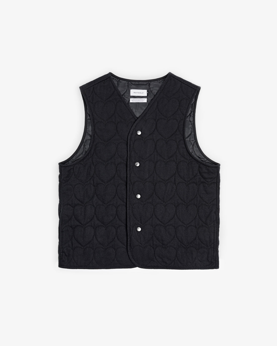 Schwarze Flanell-Steppweste aus Bio-Baumwolle von Rotholz