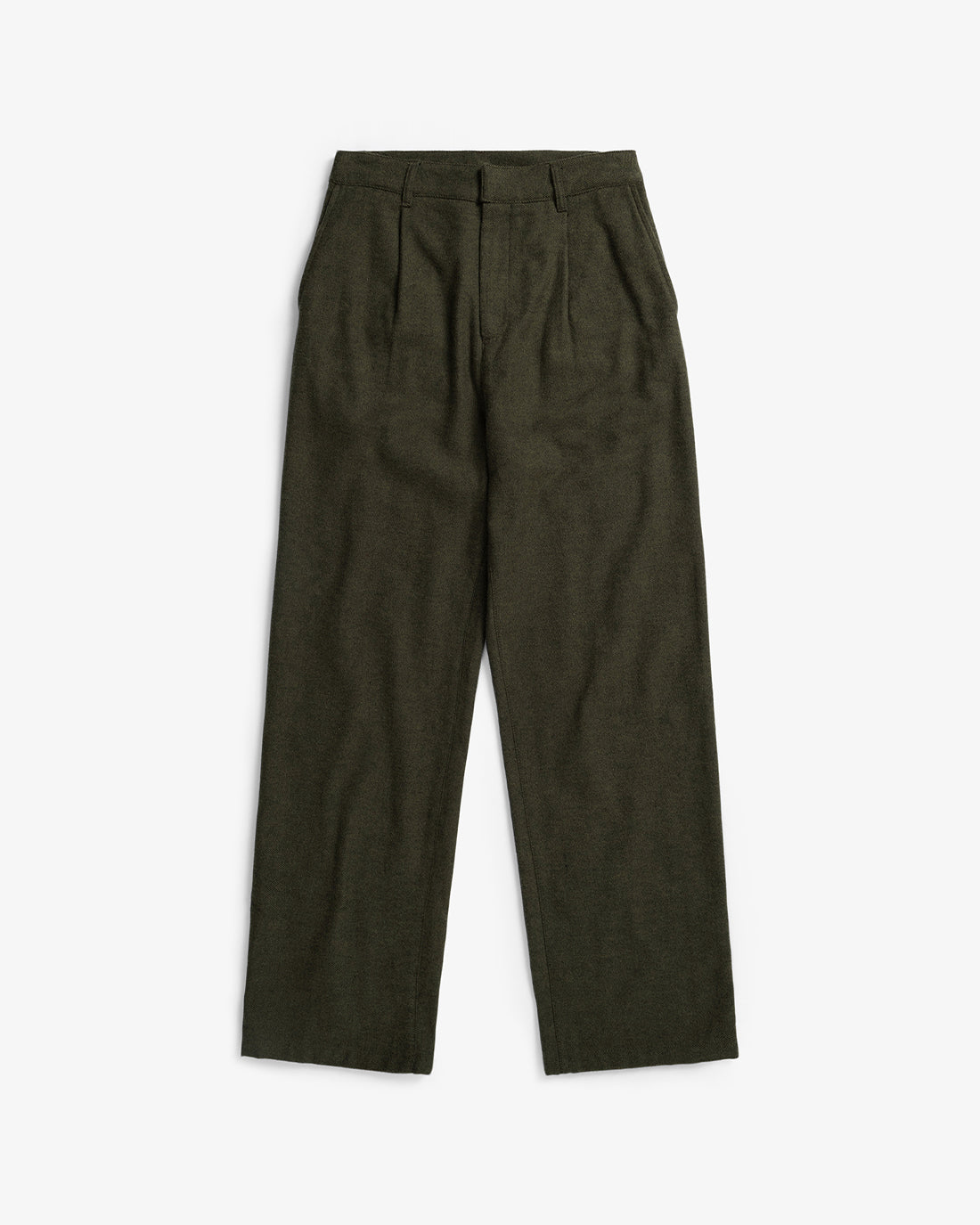 High Waist Flannel Pants Organic Cotton - Moss Green made from Organic Flannel by Rotholz