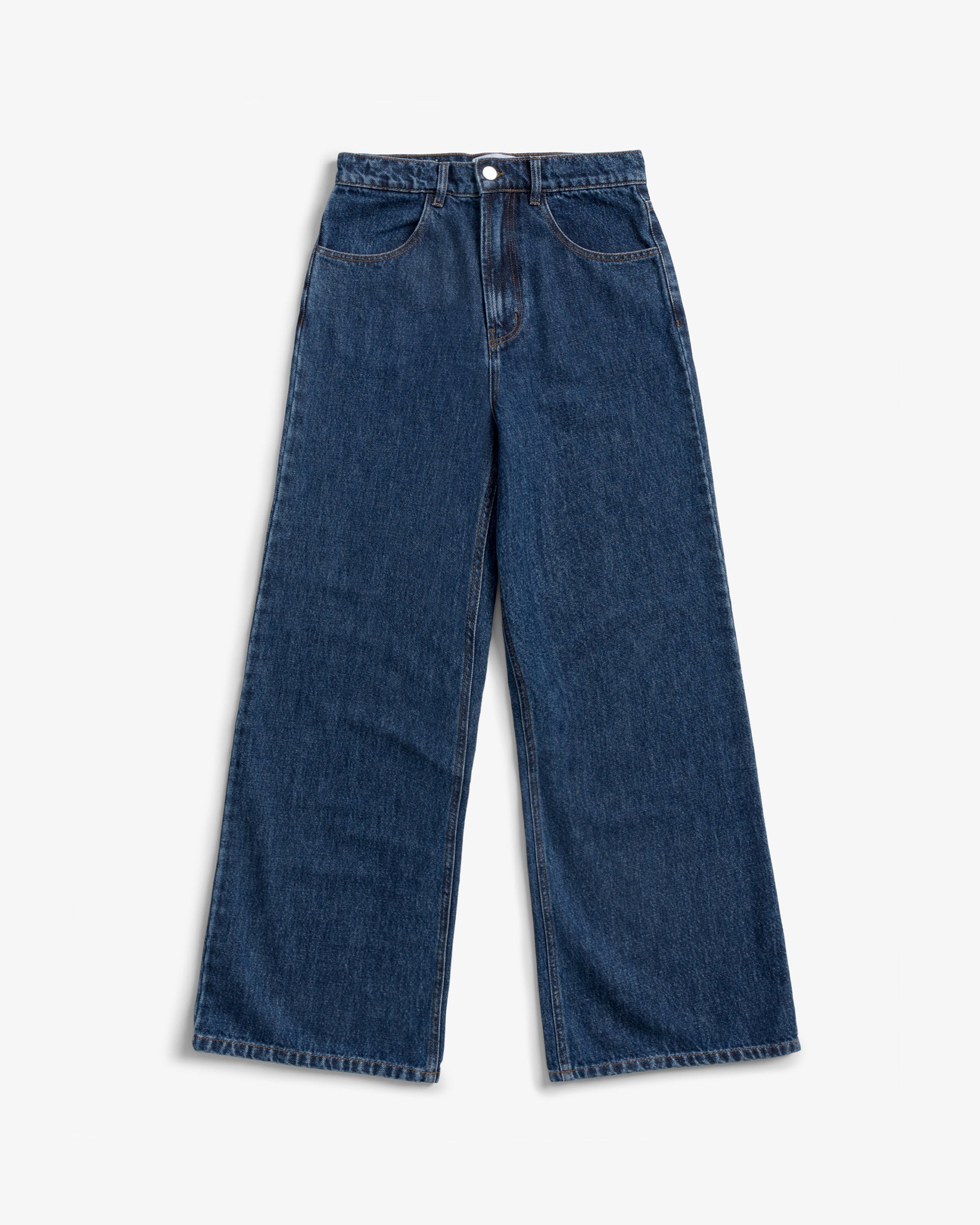 Dunkelblaue Jeans Flared Leg aus 100% Bio-Baumwolle von Rotholz