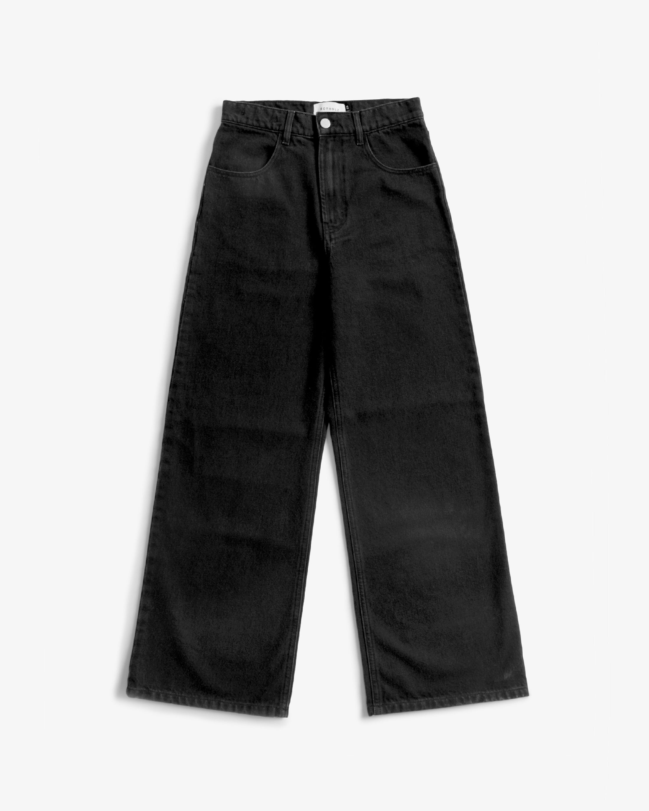 Schwarze Jeans Flared Leg aus 100% Bio-Baumwolle von Rotholz